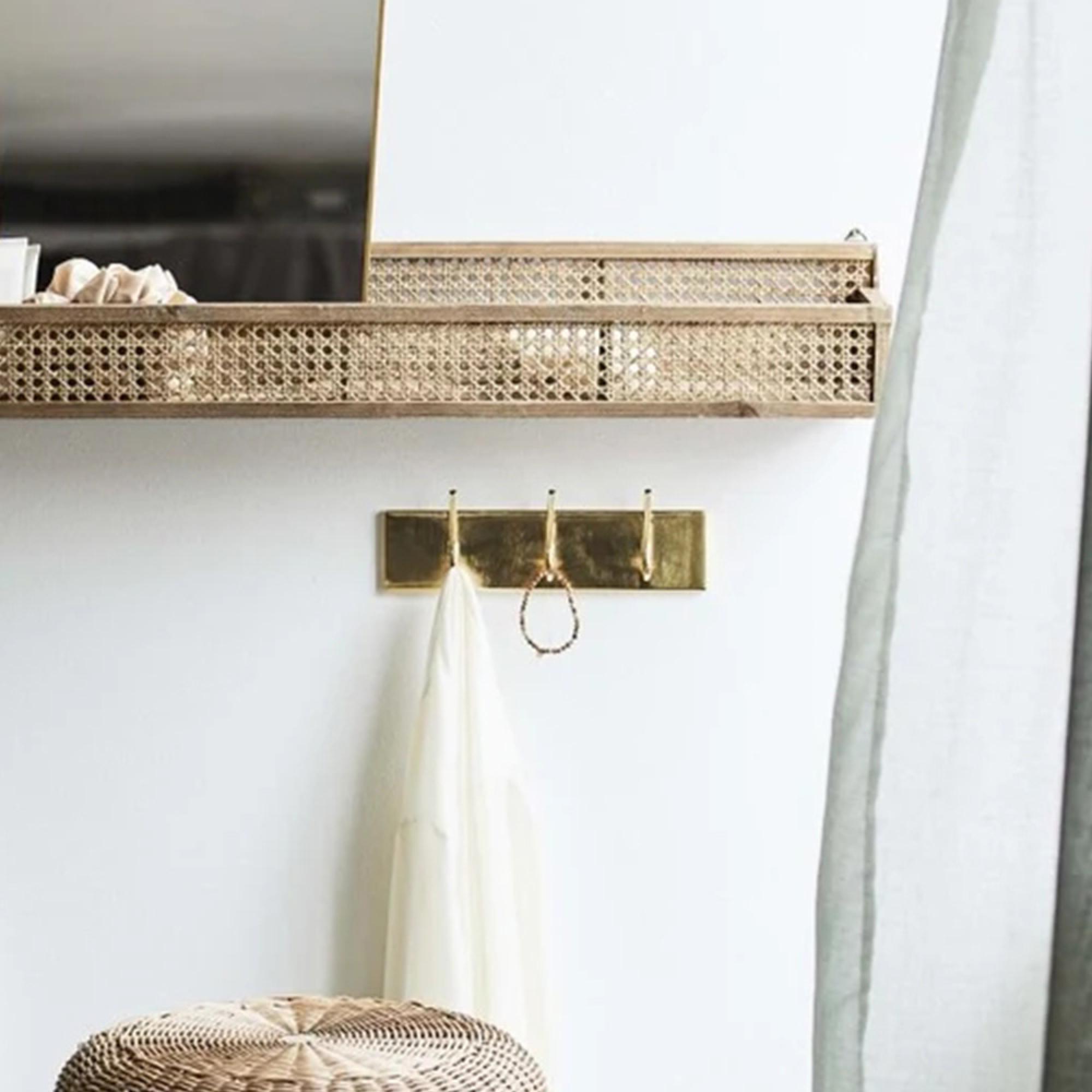 Haaoy Coat Rack - 3 Hooks - Golden - Metal