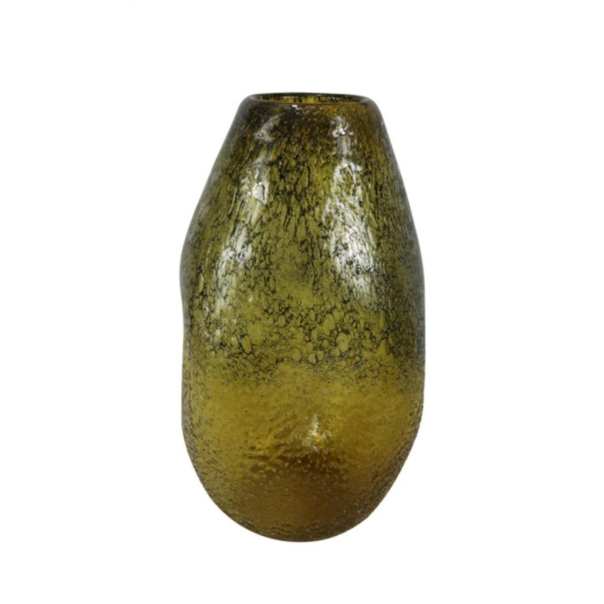 Vase - Handmade - Amber Yellow Glass - Large