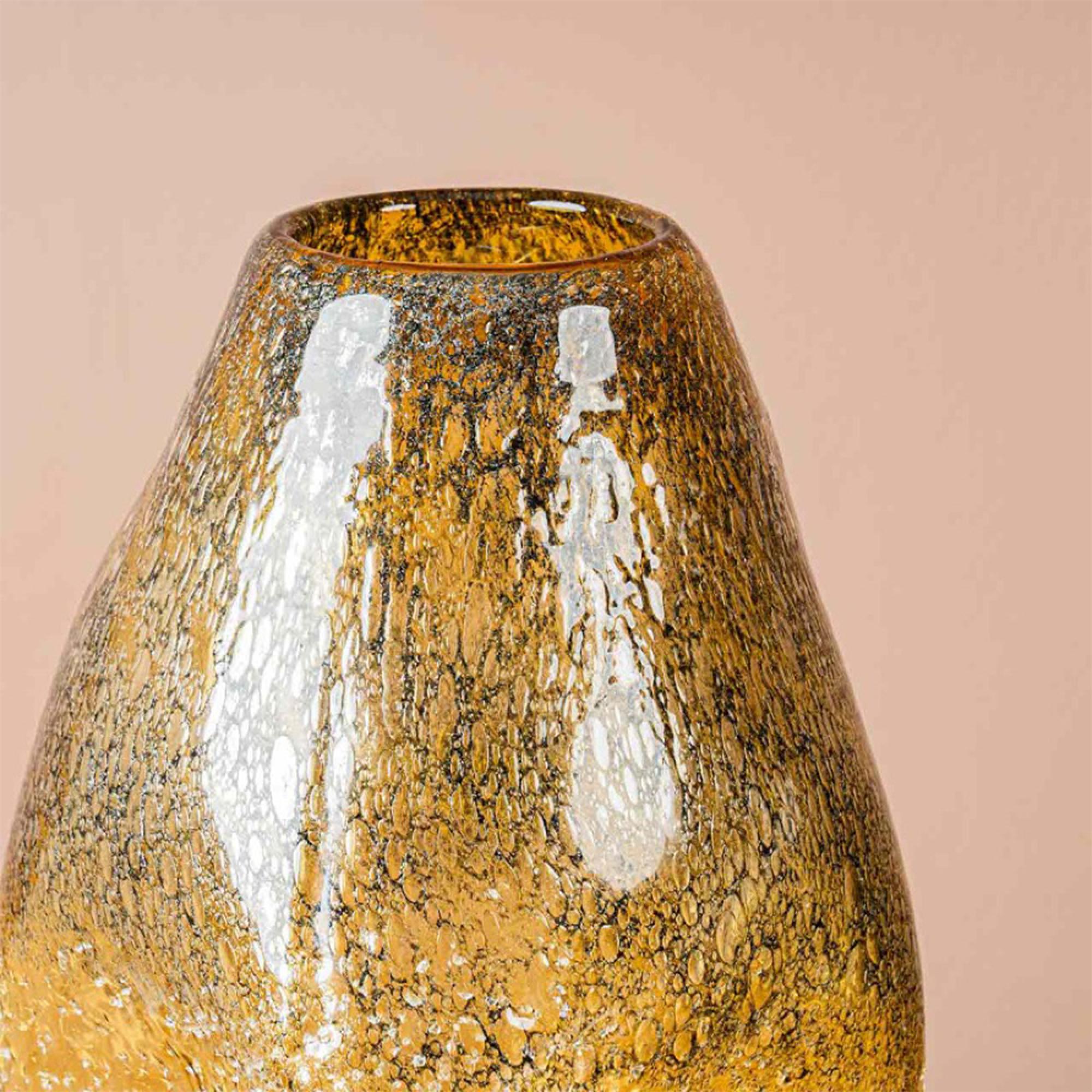 Vase - Handmade - Amber Yellow Glass - Large