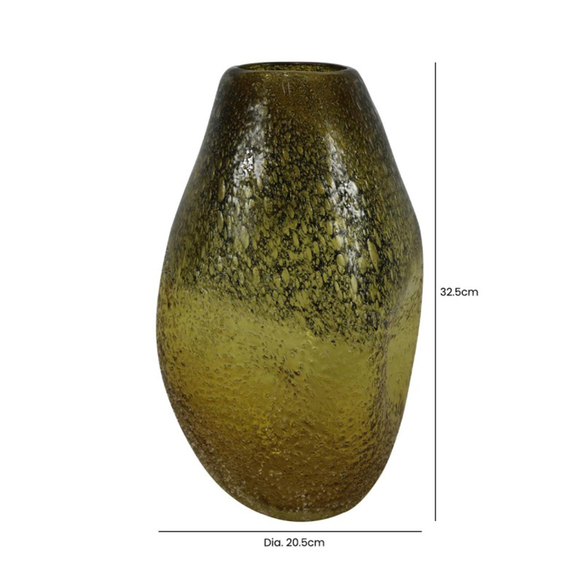 Vase - Handmade - Amber Yellow Glass - Small