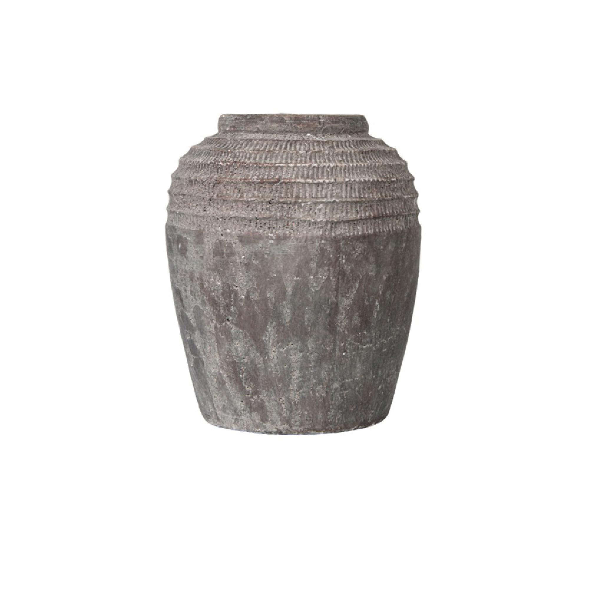 Pot - Handmade - Antique Dark Grey - Terracotta