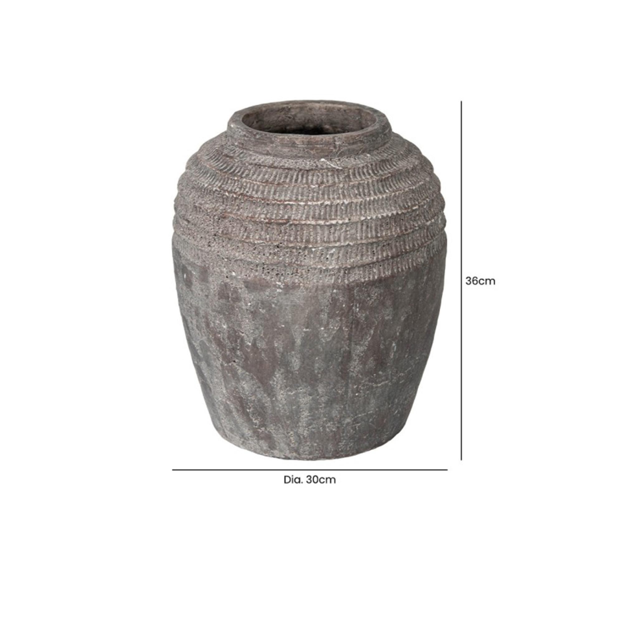 Pot - Handmade - Antique Dark Grey - Terracotta