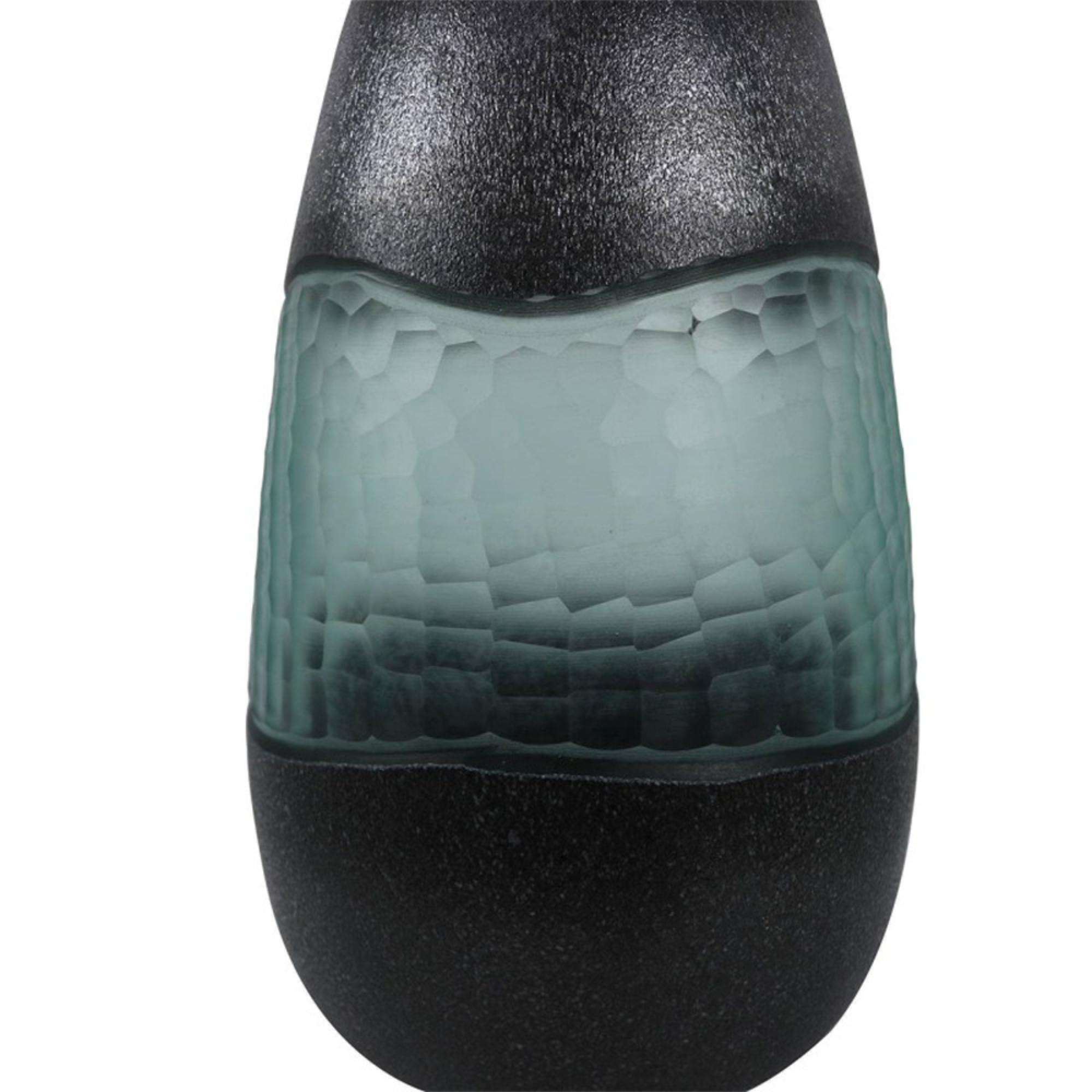 Vase - Handmade - Black and Green Glass