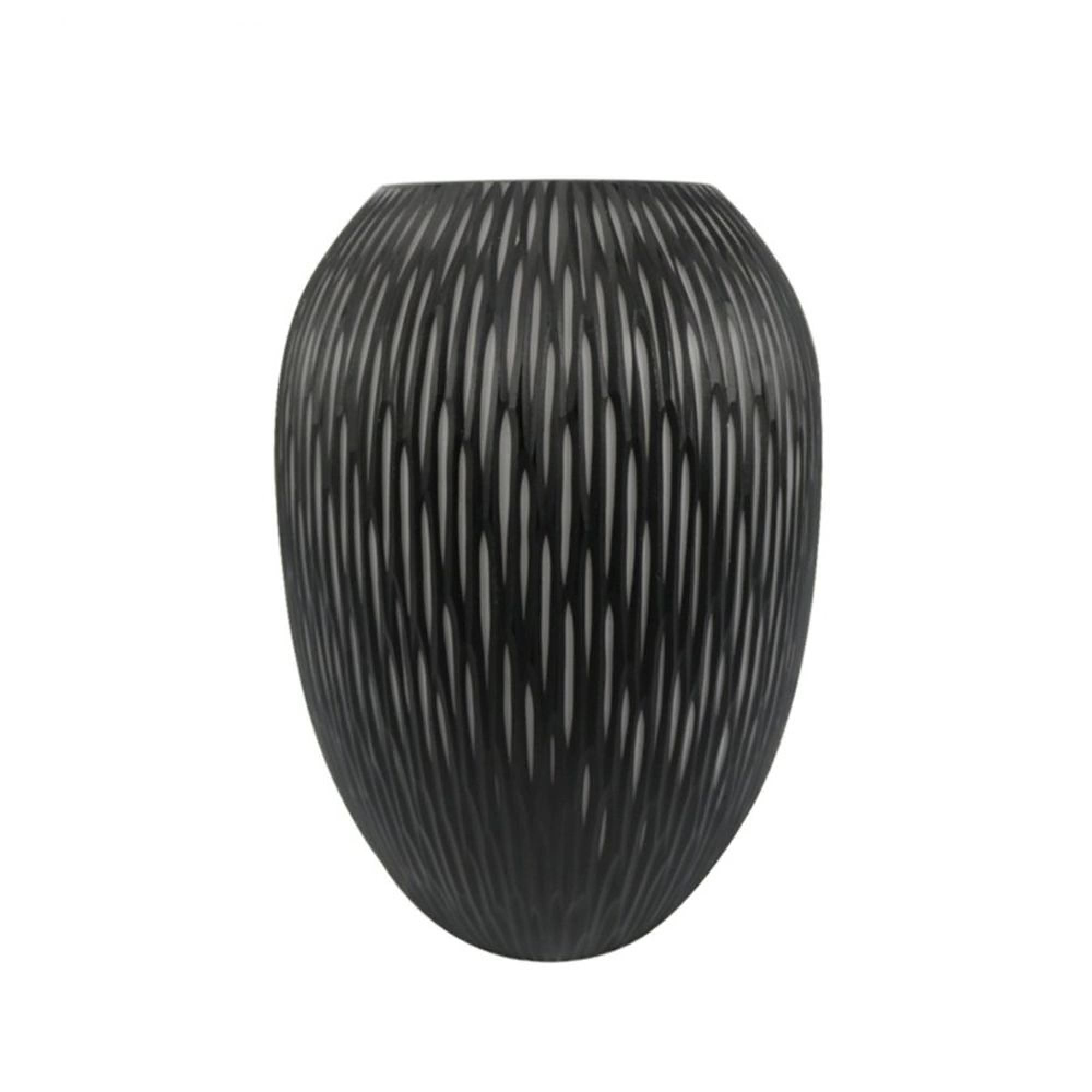 Vase - Handmade - Black and White Glass - Small