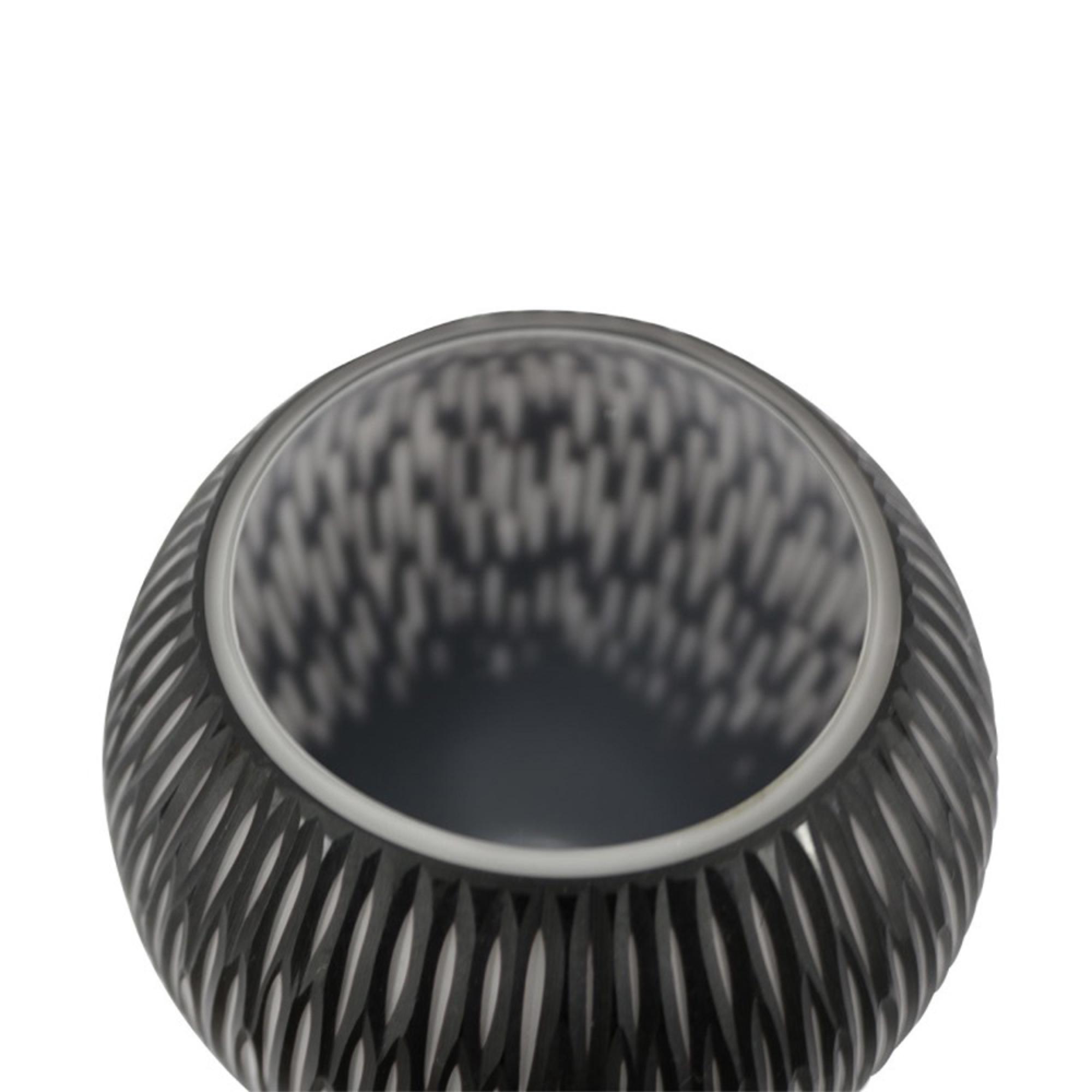 Vase - Handmade - Black and White Glass - Small