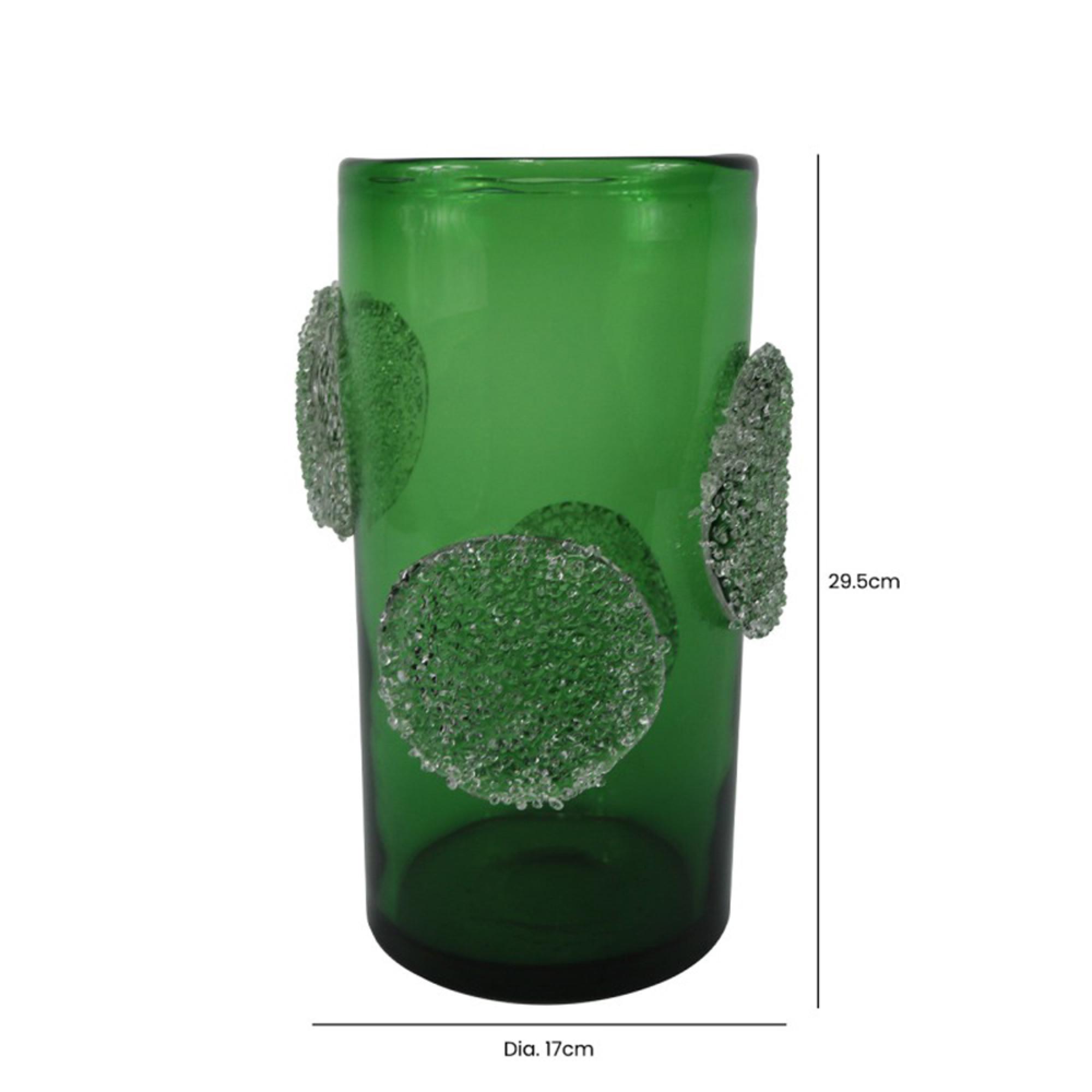 Vase - Handmade - Green Forest Glass - Large