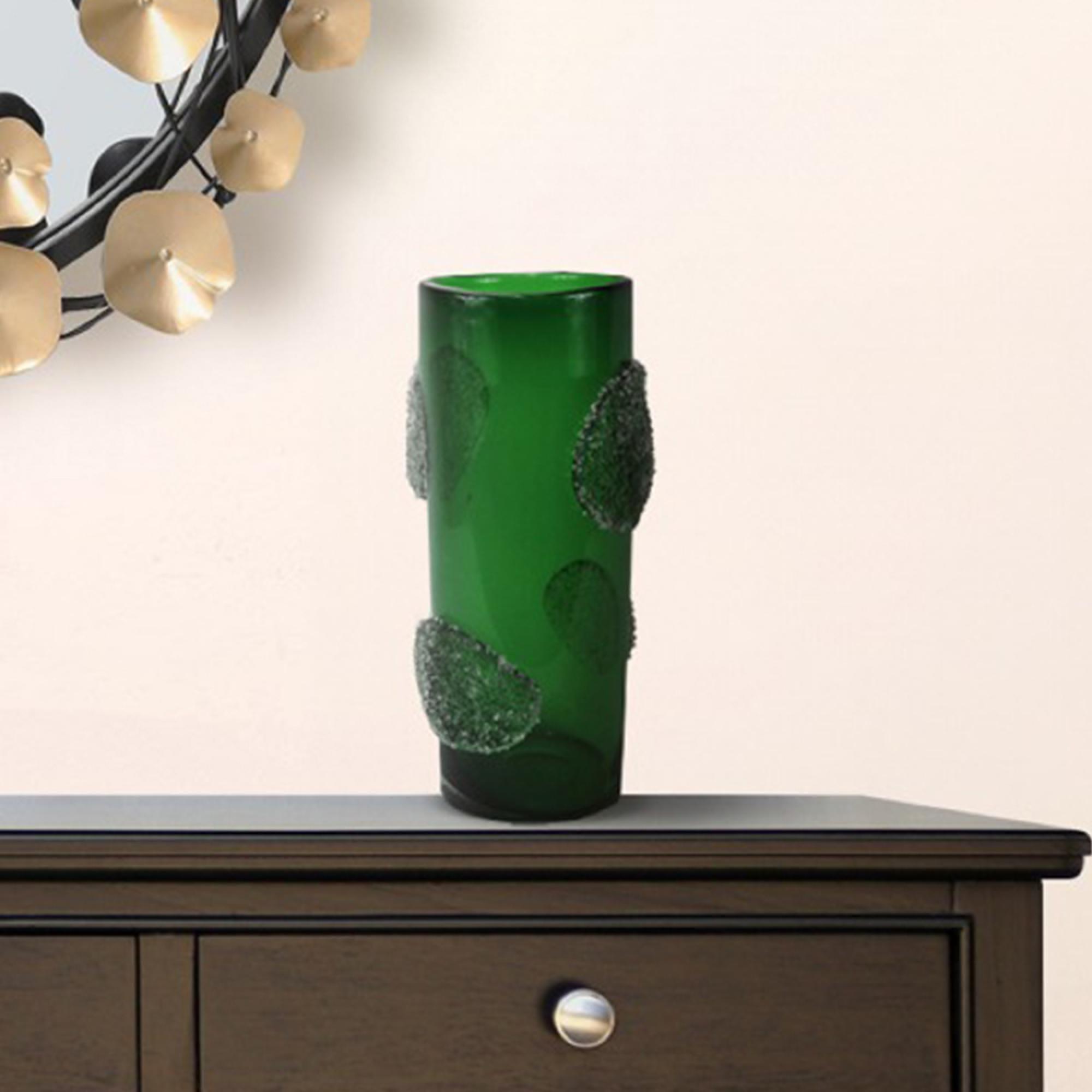 Vase - Handmade - Green Forest Glass - Small