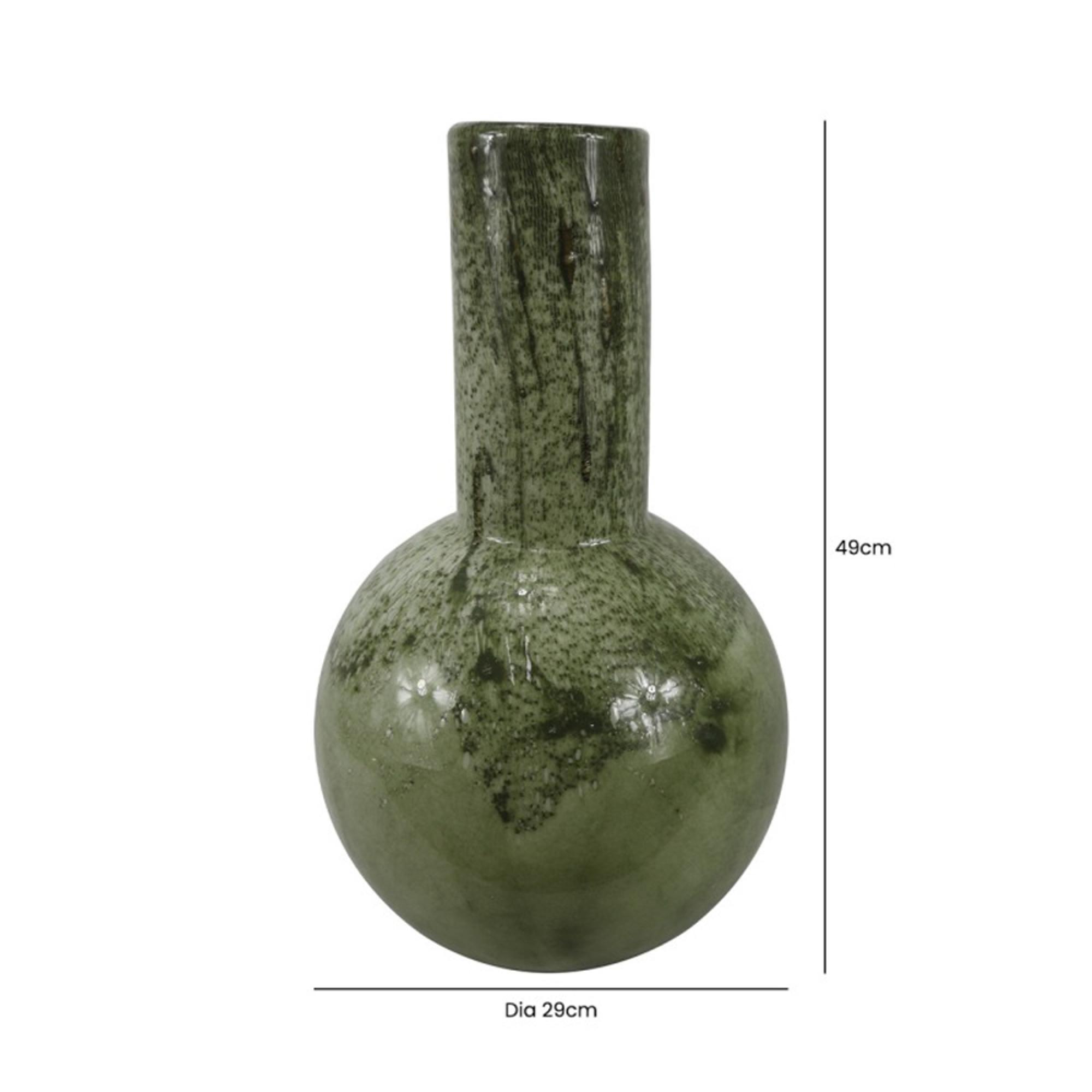 Vase - Handmade - Green Glass