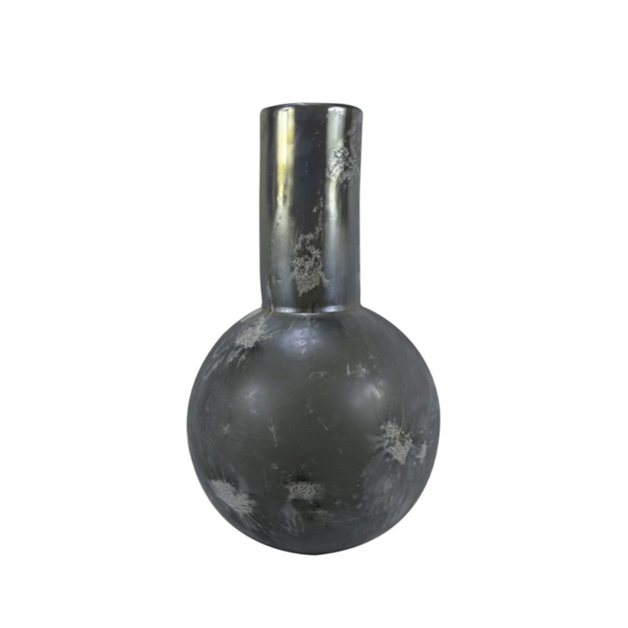 Vase - Handmade - Grey Clear Glass