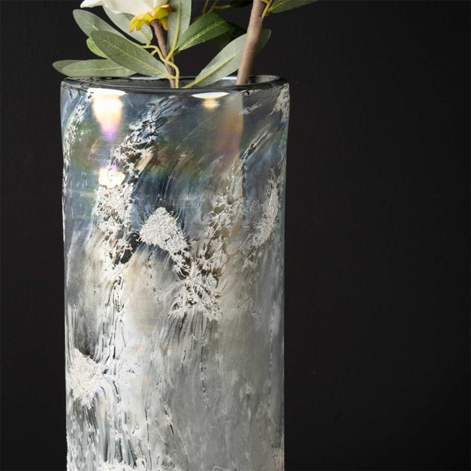 Vase - Handmade - Grey Glass
