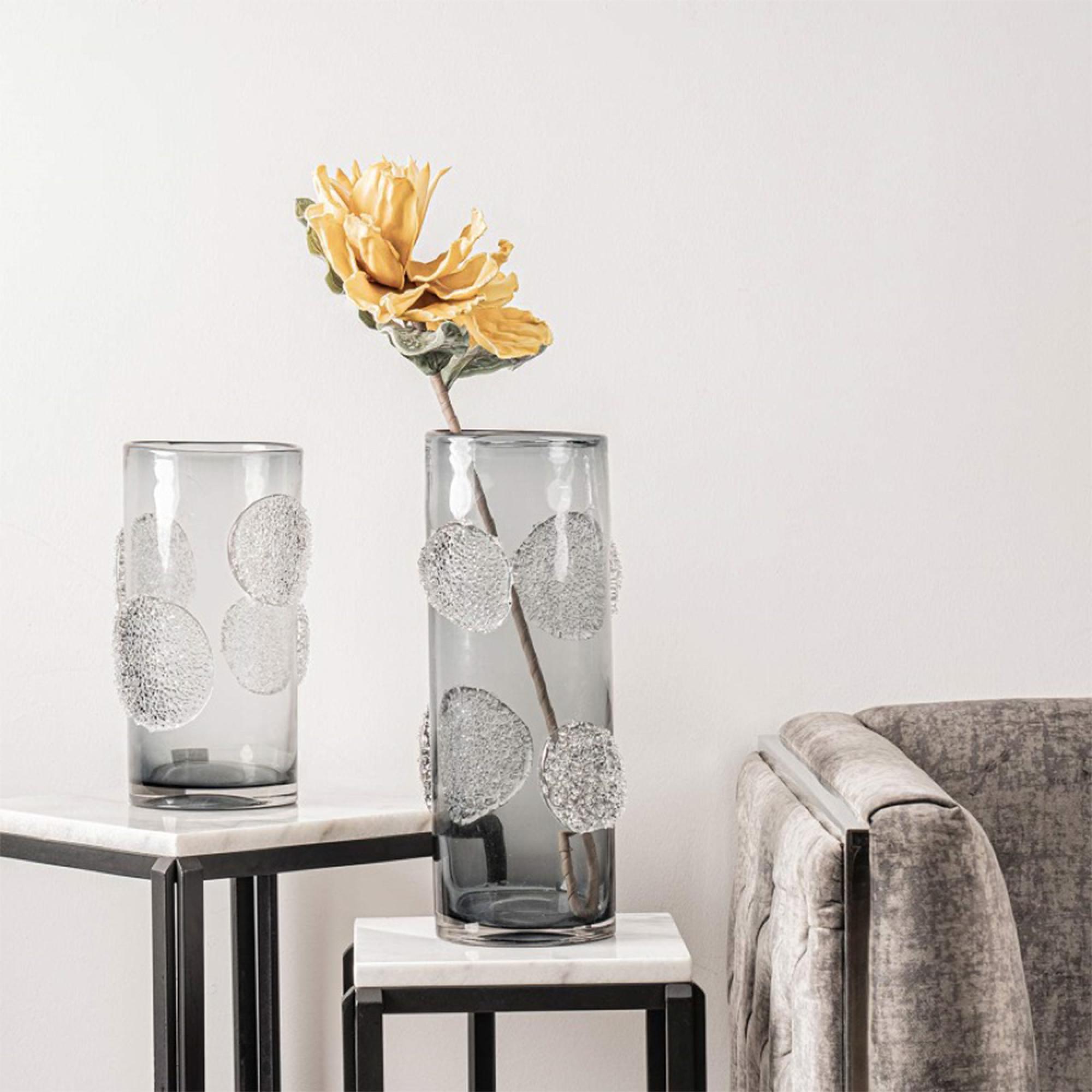 Vase - Handmade - Smoke Grey Forest Glass - Large