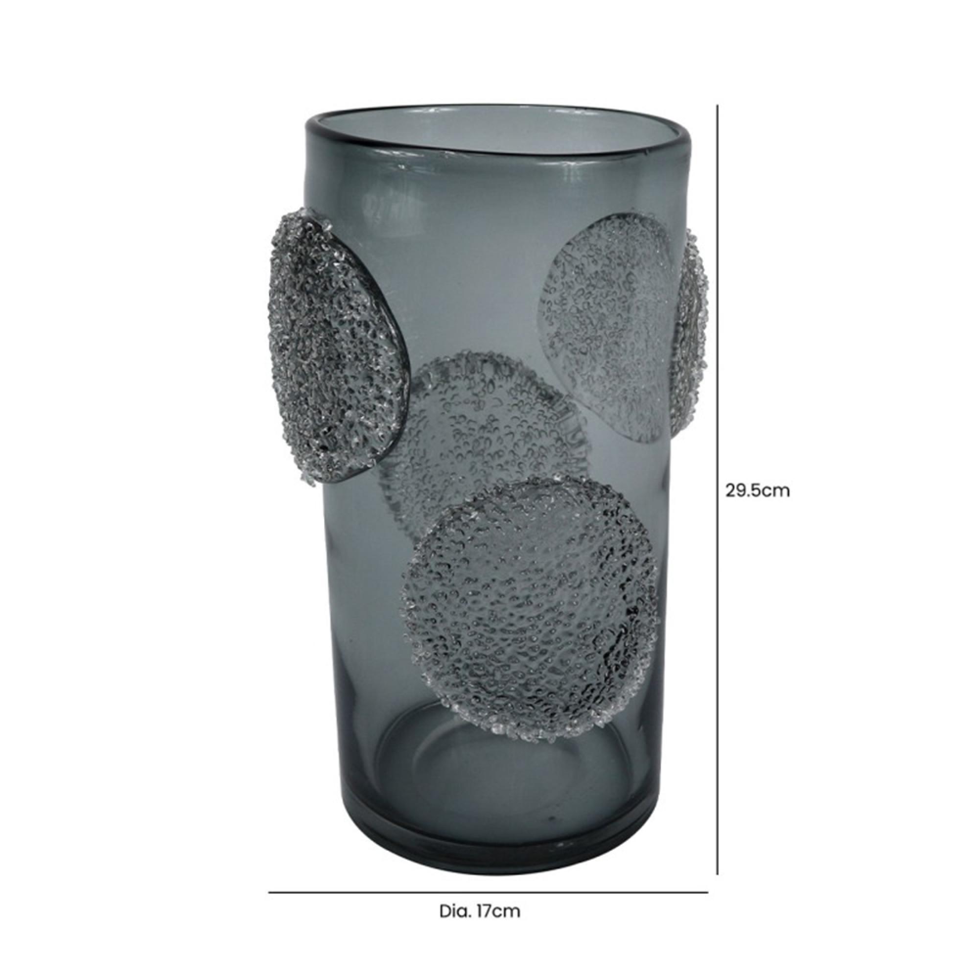 Vase - Handmade - Smoke Grey Forest Glass - Large