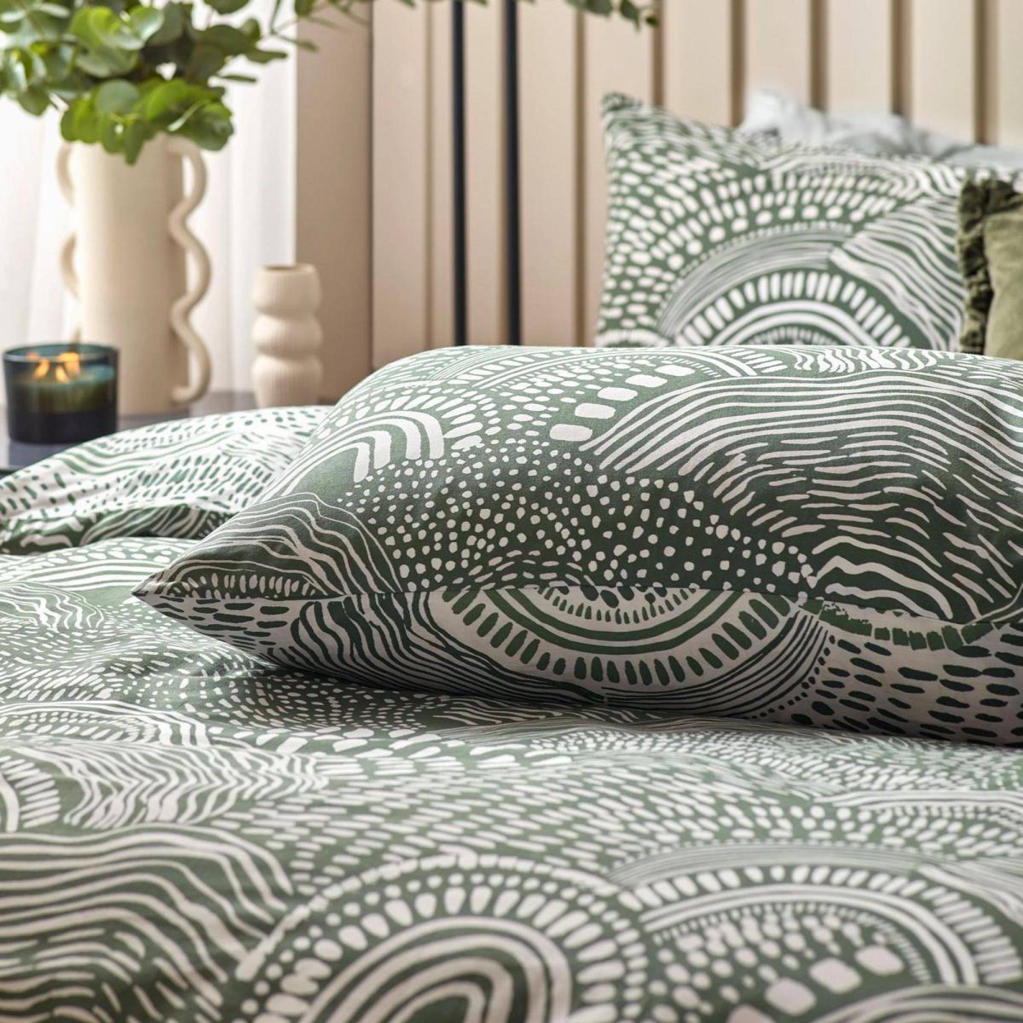 Hoem Nola Olive Abstract Duvet Cover Set