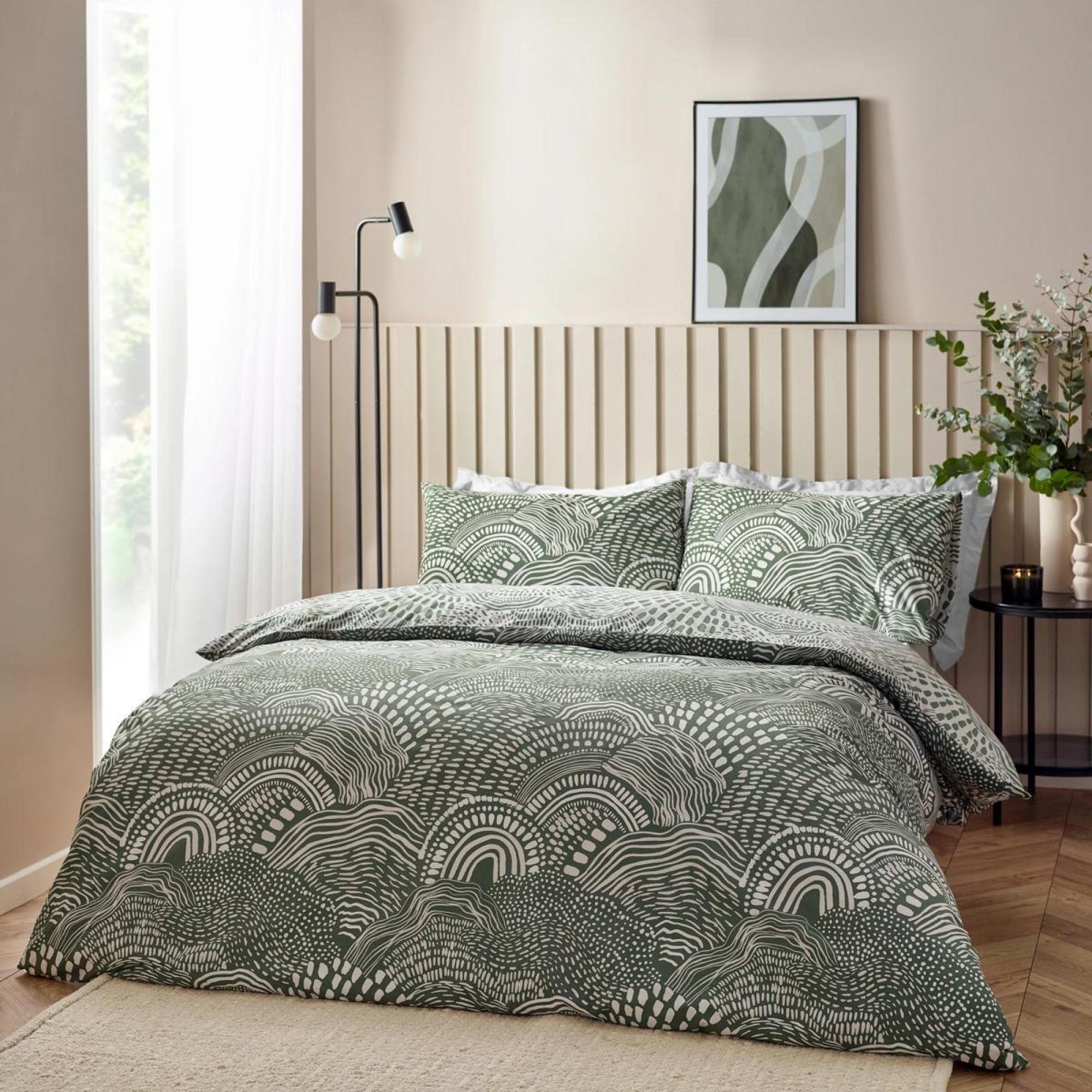 Hoem Nola Olive Abstract Duvet Cover Set