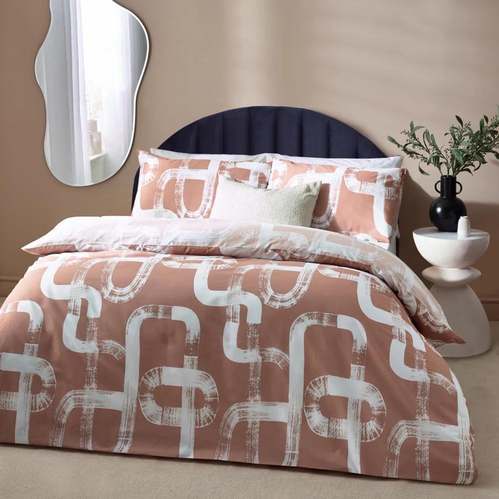 Hoem Tuba Plaster Abstract Cotton Rich Reversible Duvet Cover Set