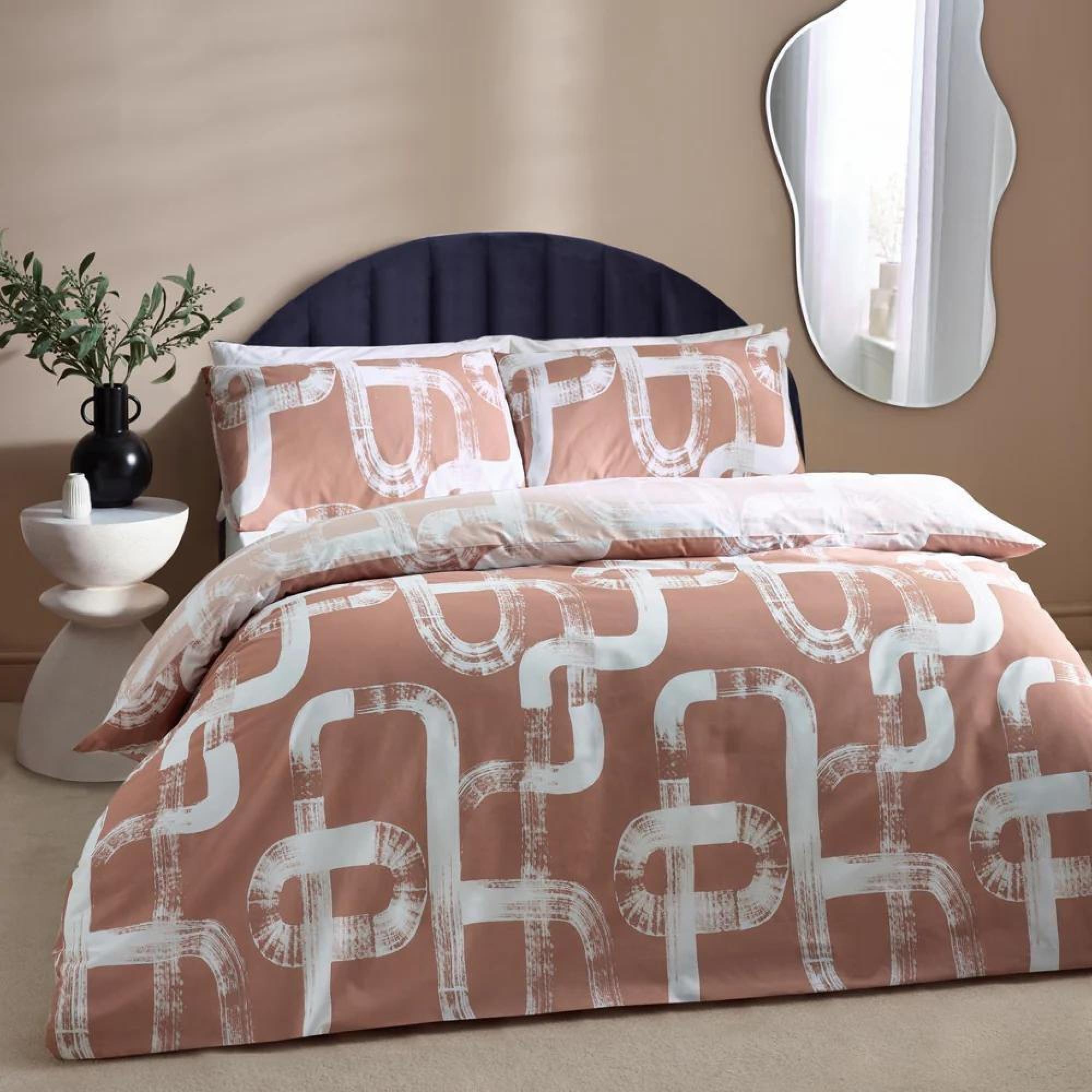 Hoem Tuba Plaster Abstract Cotton Rich Reversible Duvet Cover Set