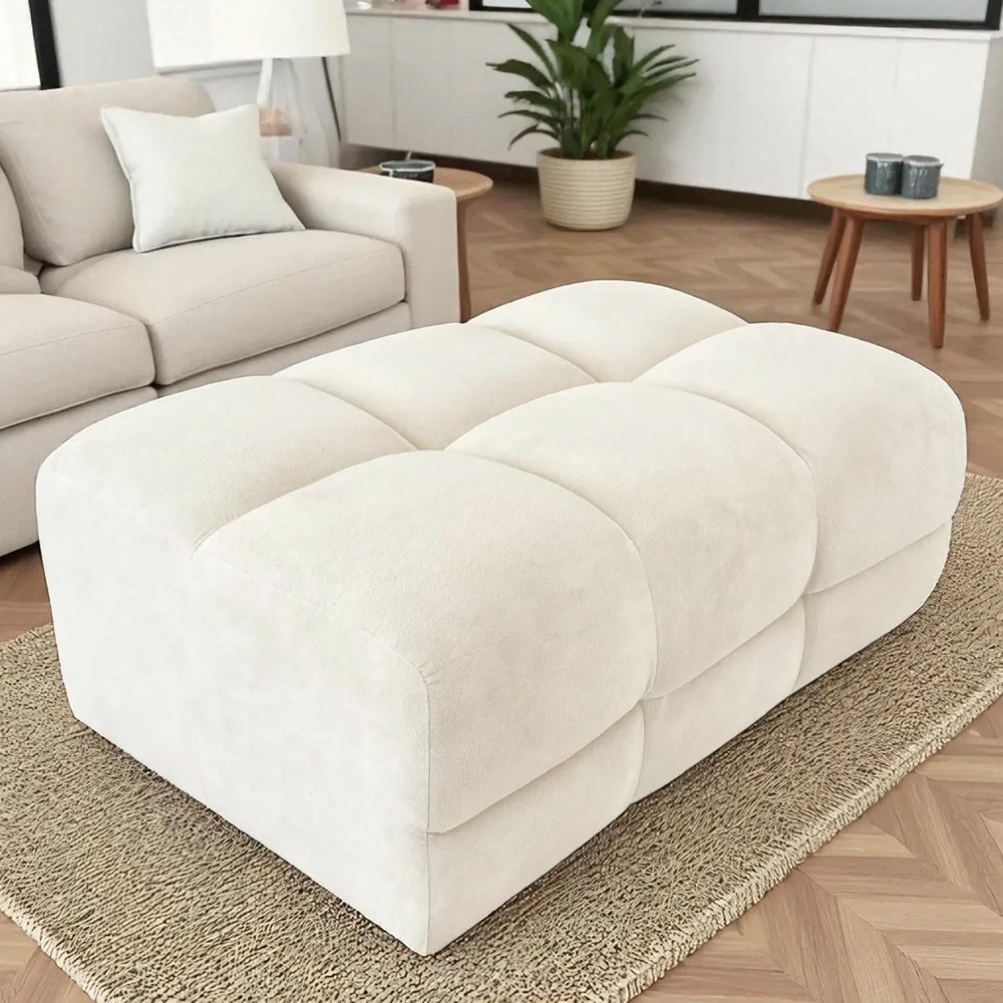 Jacob Footstool - Natural Fabric