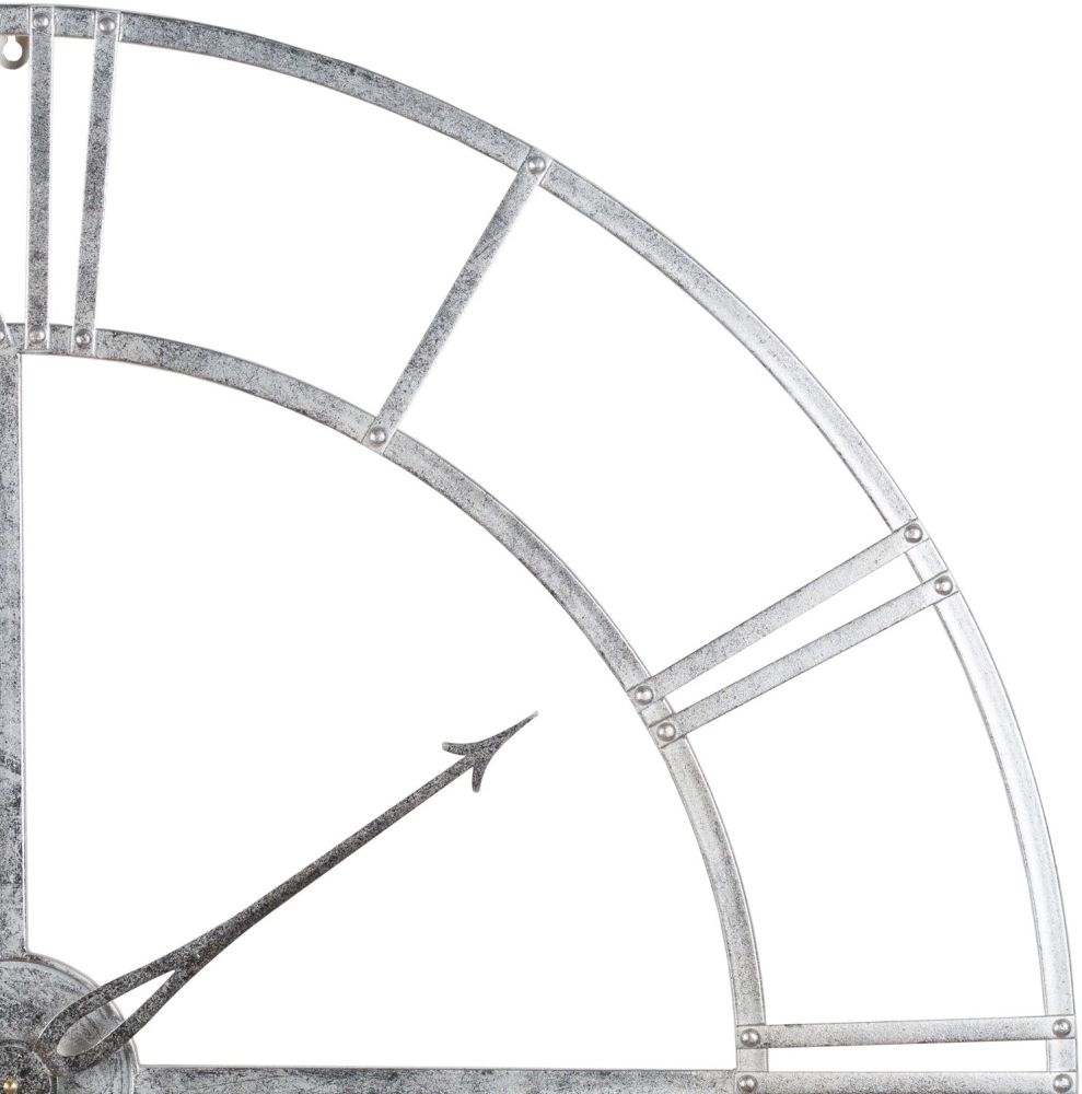 Skeleton Wall Clock - Large - Silver Foil - 102cm x 102cm