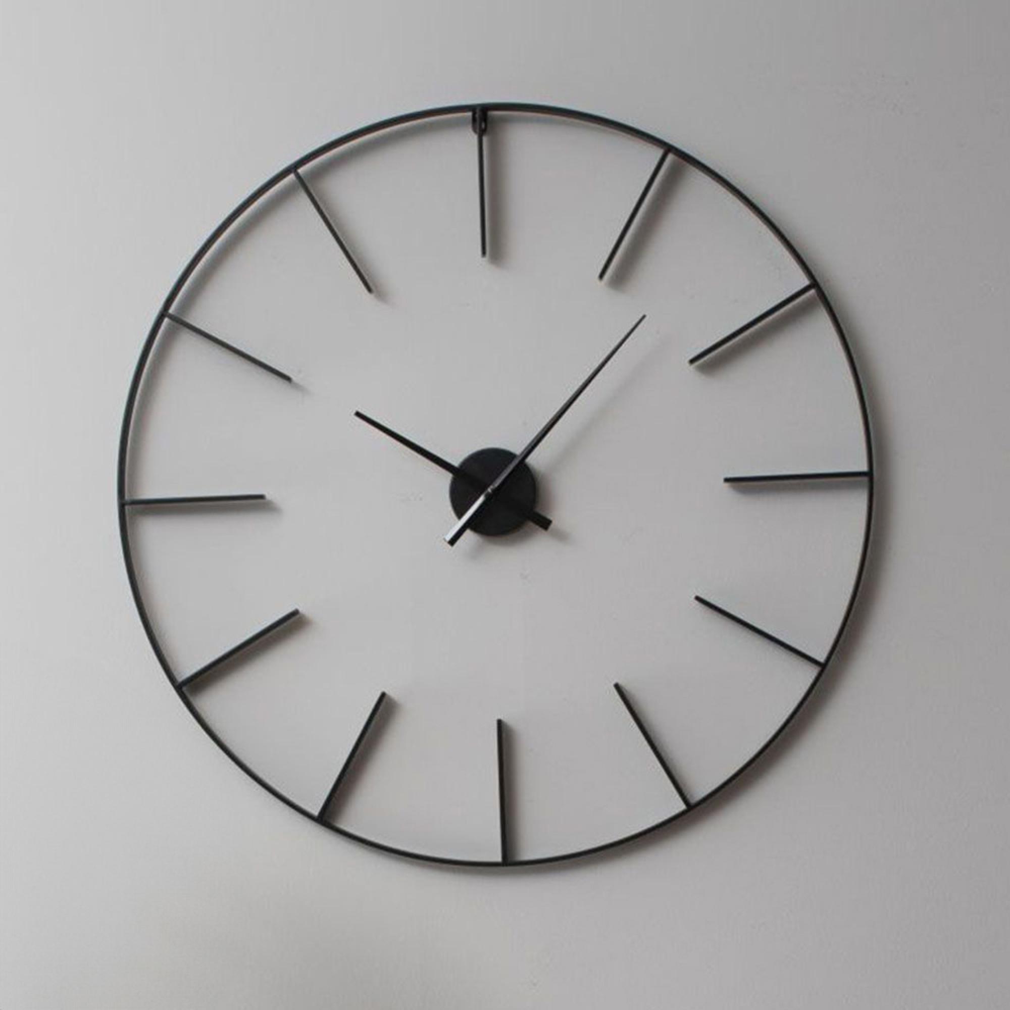 Tiverton Wall Clock - Black Skeleton Metal - Round