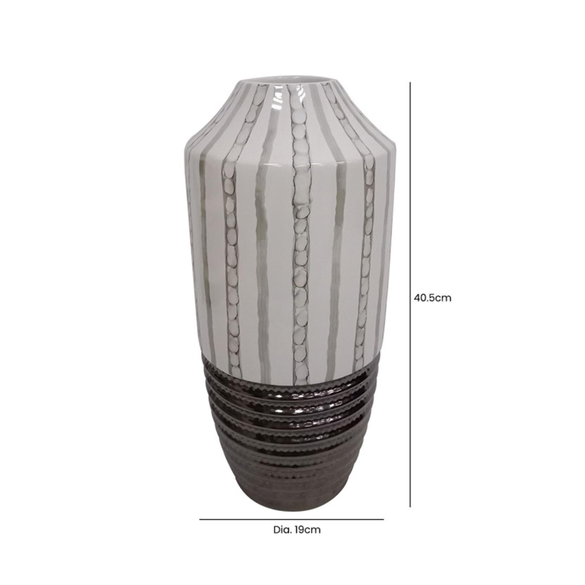 Vase - Light Brown and Textured Bronze - Ceramic