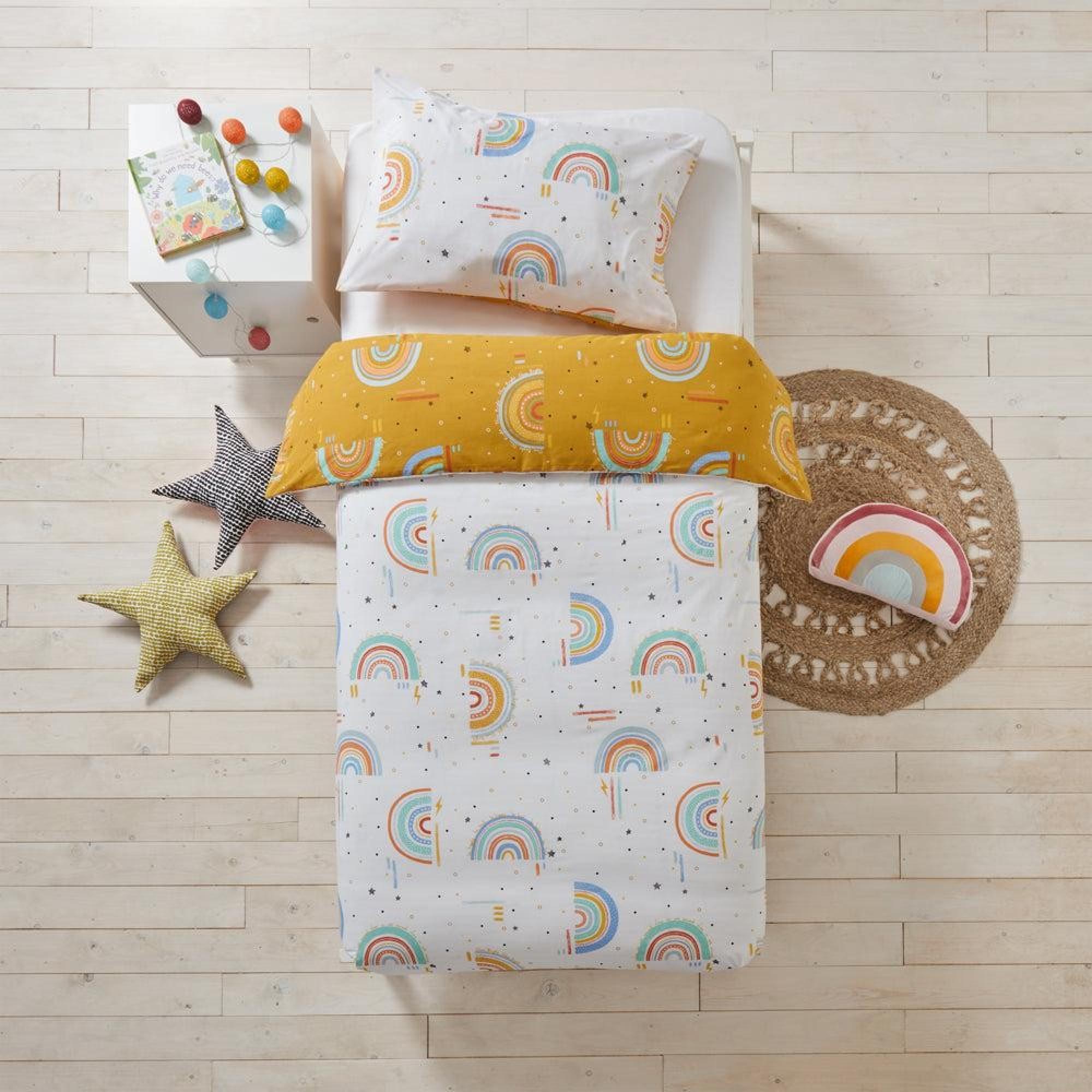 Little Furn Rainbow Tribe Kids Mustard Duvet Cover Set