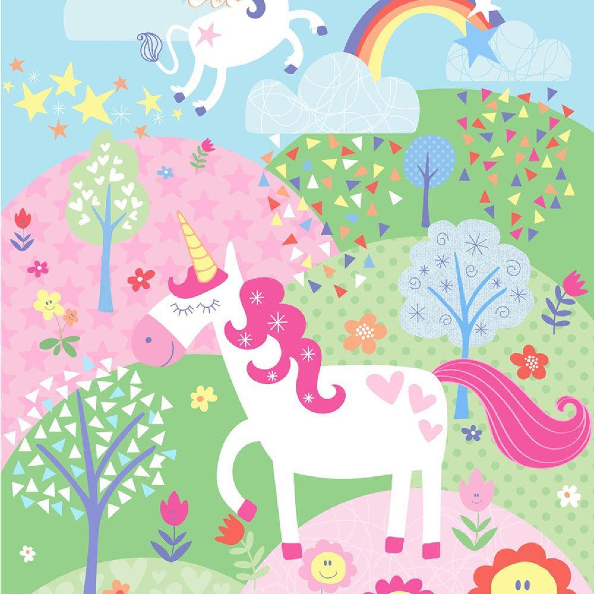 Little Furn Unicorn Kids Pink Wall Art