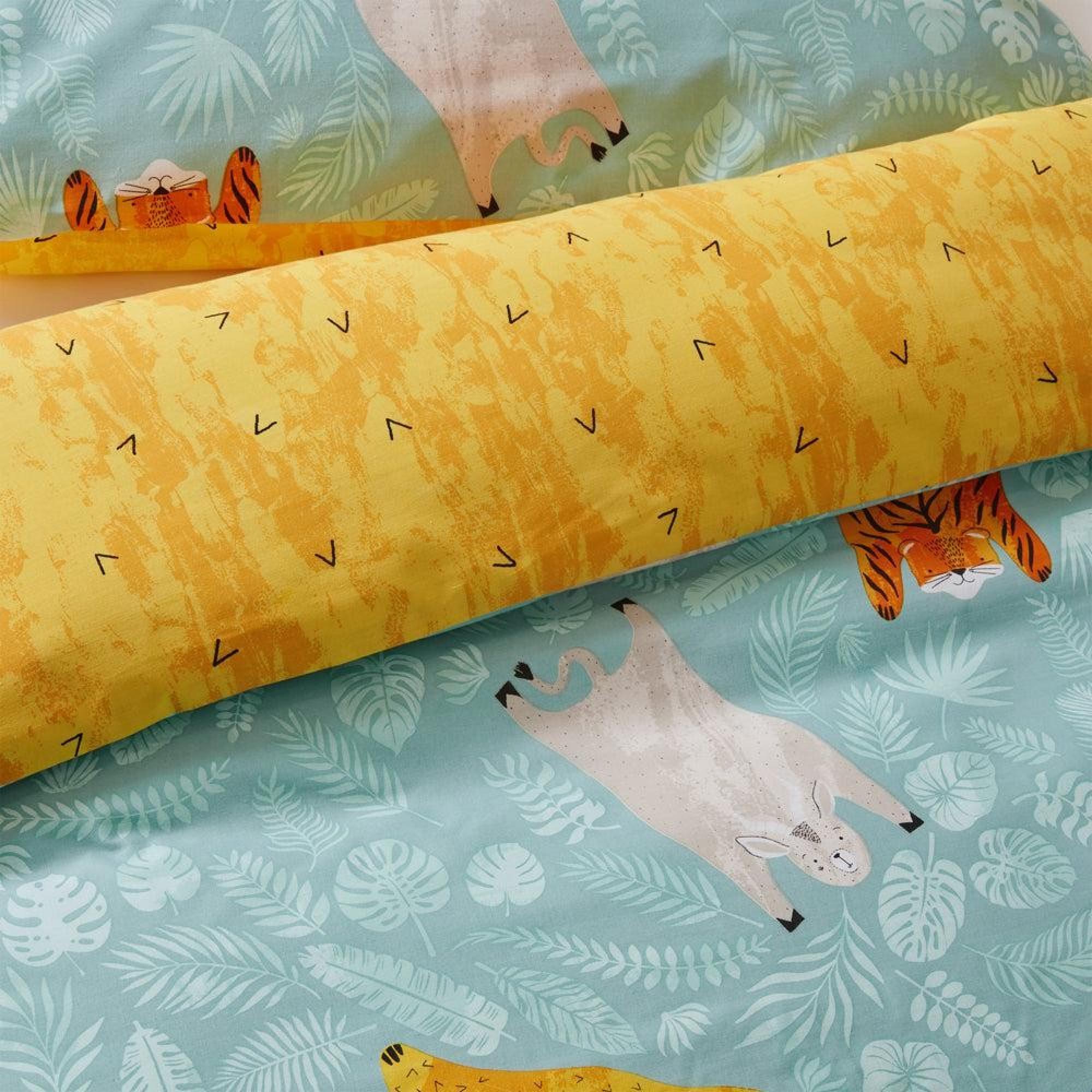 Little Furn Wild Friends Kids Teal Cotton Duvet Cover Set