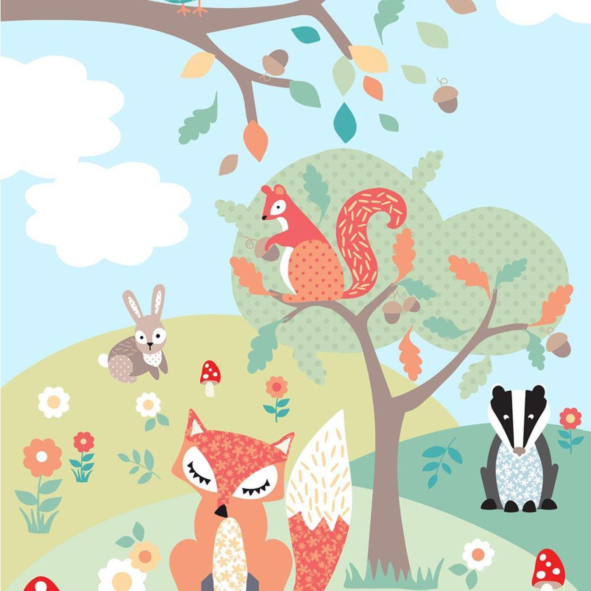 Little Furn Woodland Kids Multi Coloured Wall Art