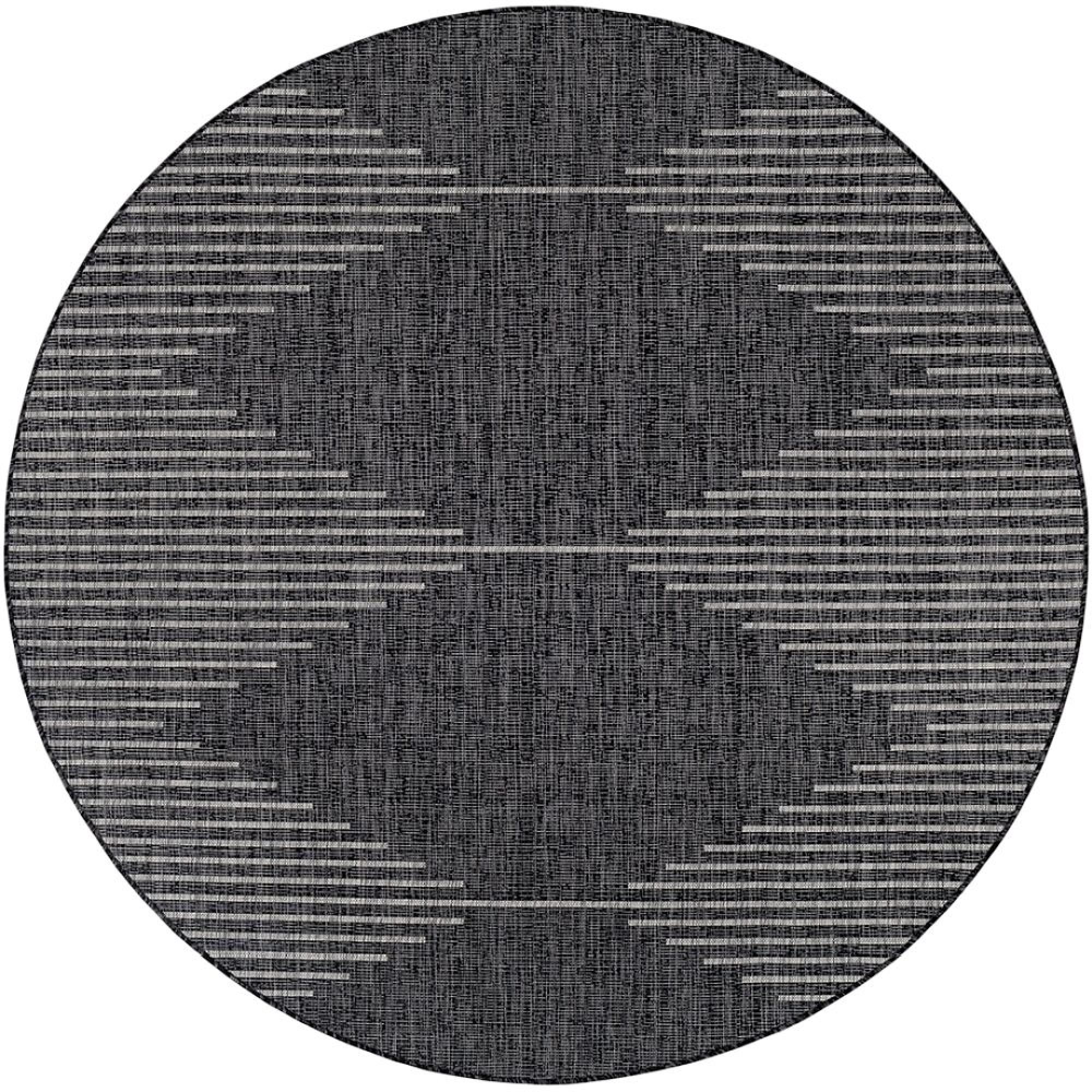 Eagean Round Rug - EAG2348 - Black - 160cm x 160cm
