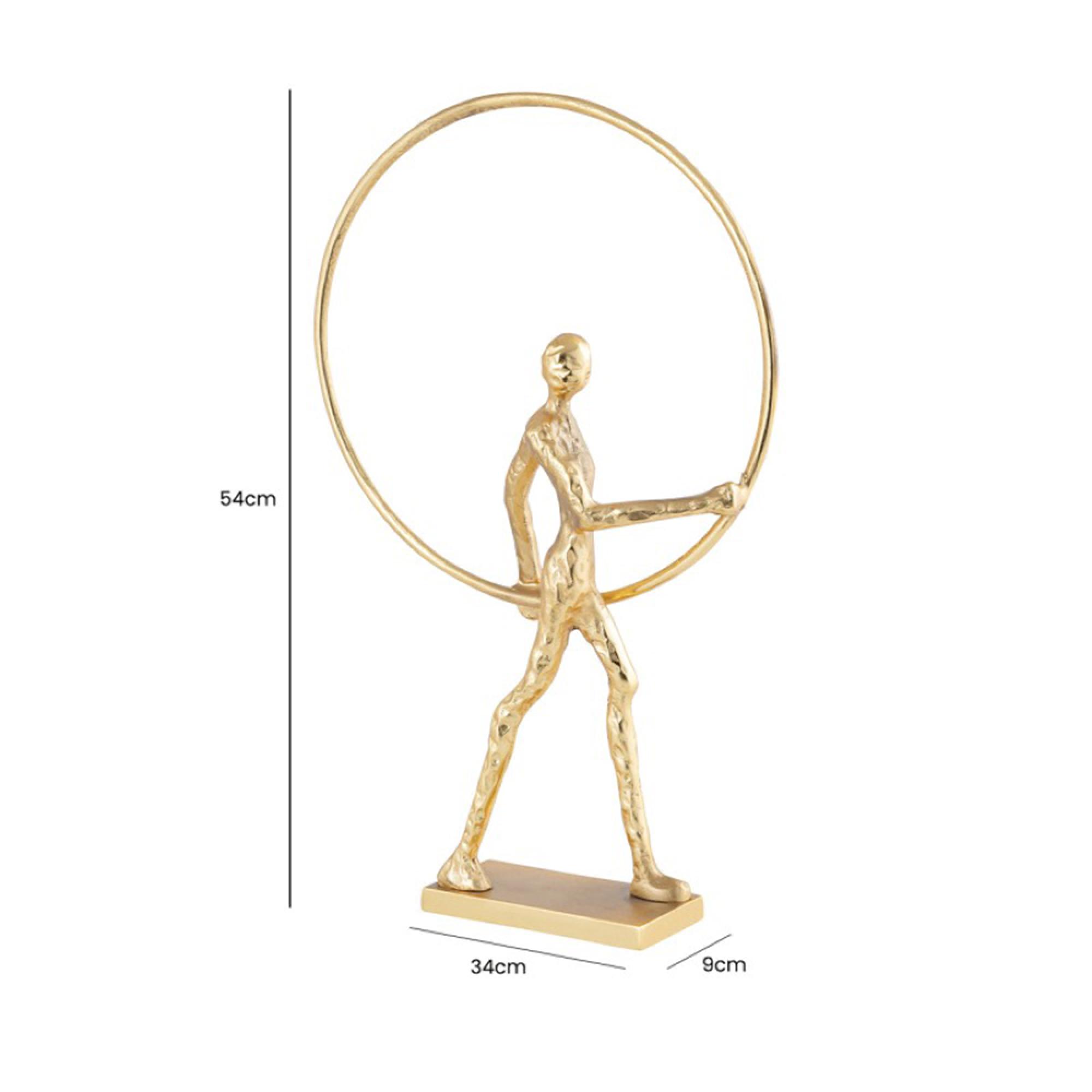 Sculpture - Man with Ring - Gold Metal