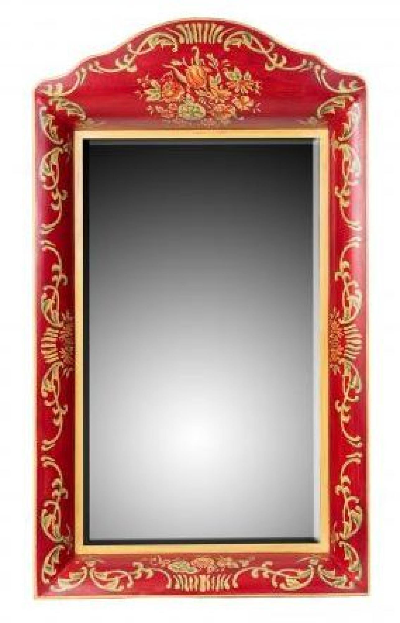Meerut Red Floral Design Wall Mirror