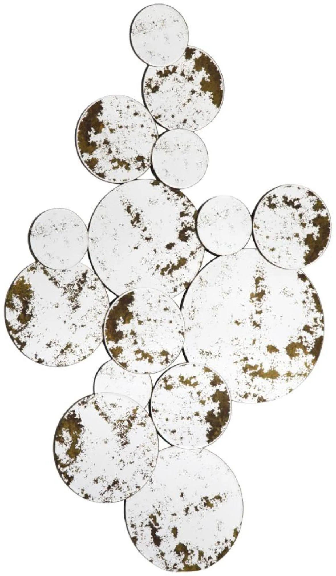 Alice Wall Mirror - Off White and Brown Glass