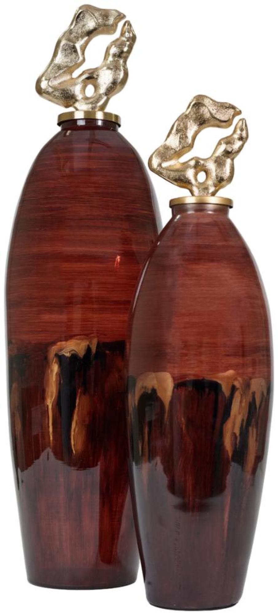 Anika Ceramic Jar - Burgundy - Small
