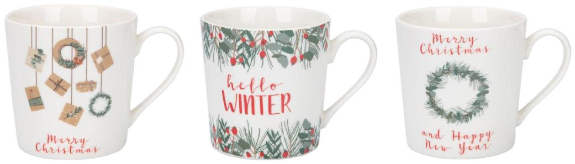Christmas Spirit Ceramic Mugs - Set of 6