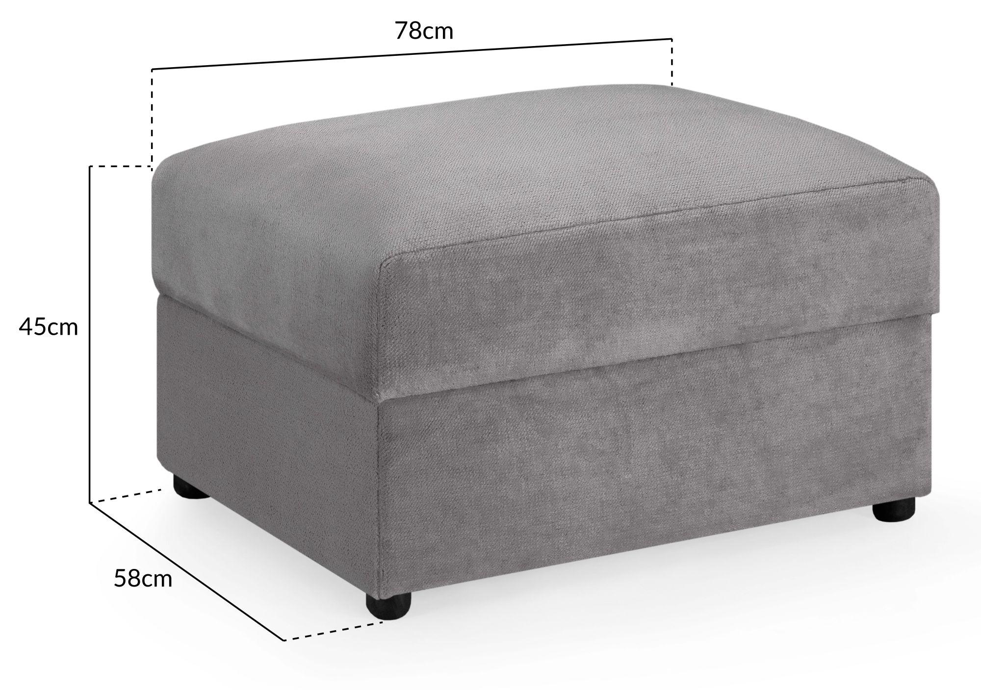 Mirabel Footstool - Grey Fabric
