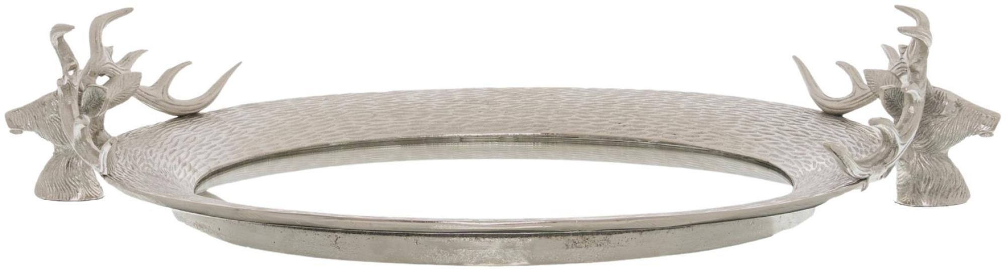 Mirrored Large Tray with Stag Heads