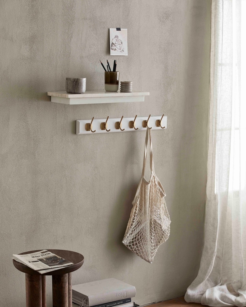 Edgy Coat Rack - 6 Hooks - Matt White