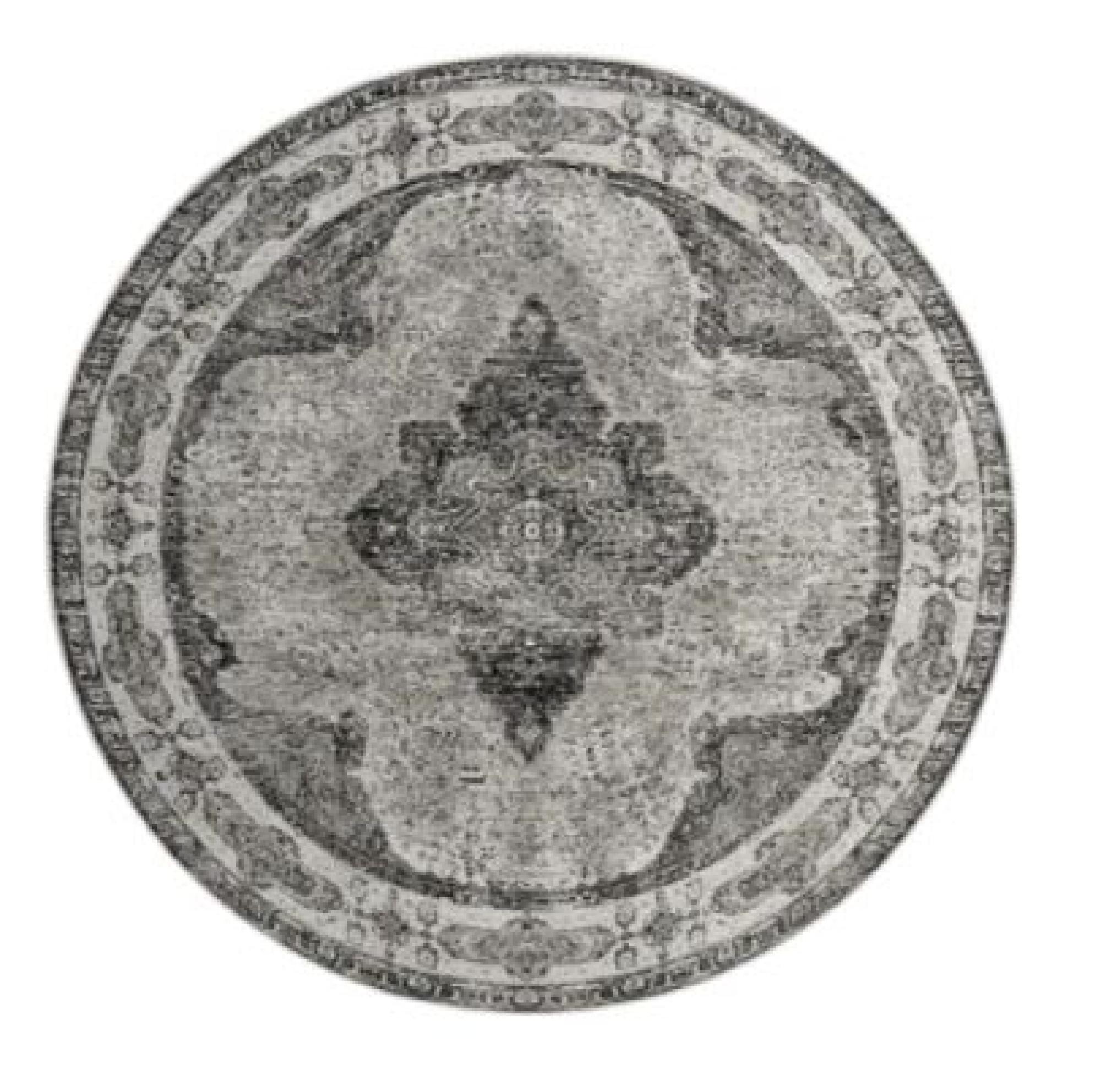 Venus Dusty Grey Woven Round Rug - 240cm x 240cm