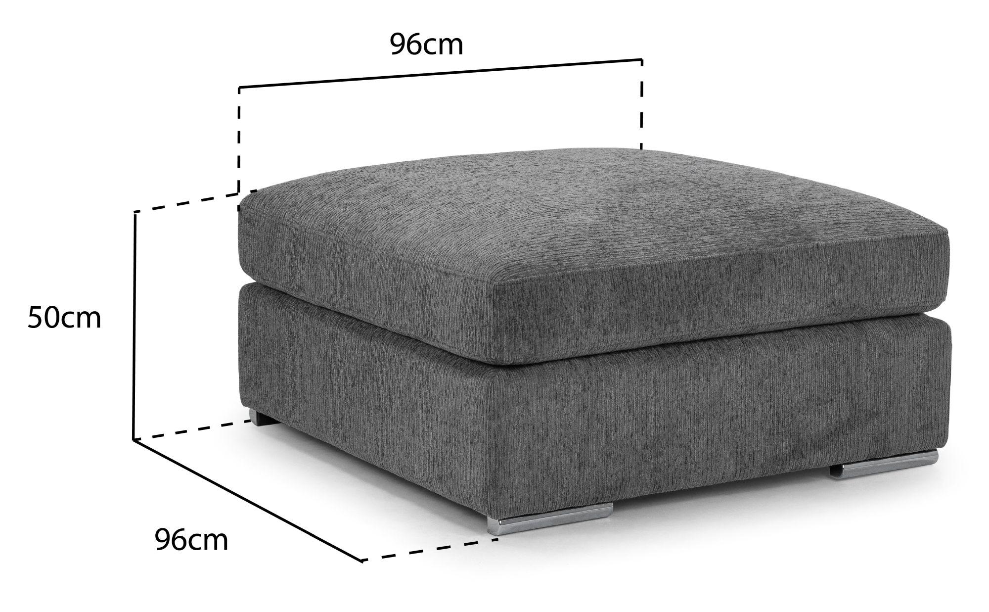 Naples Footstool - Grey Fabric