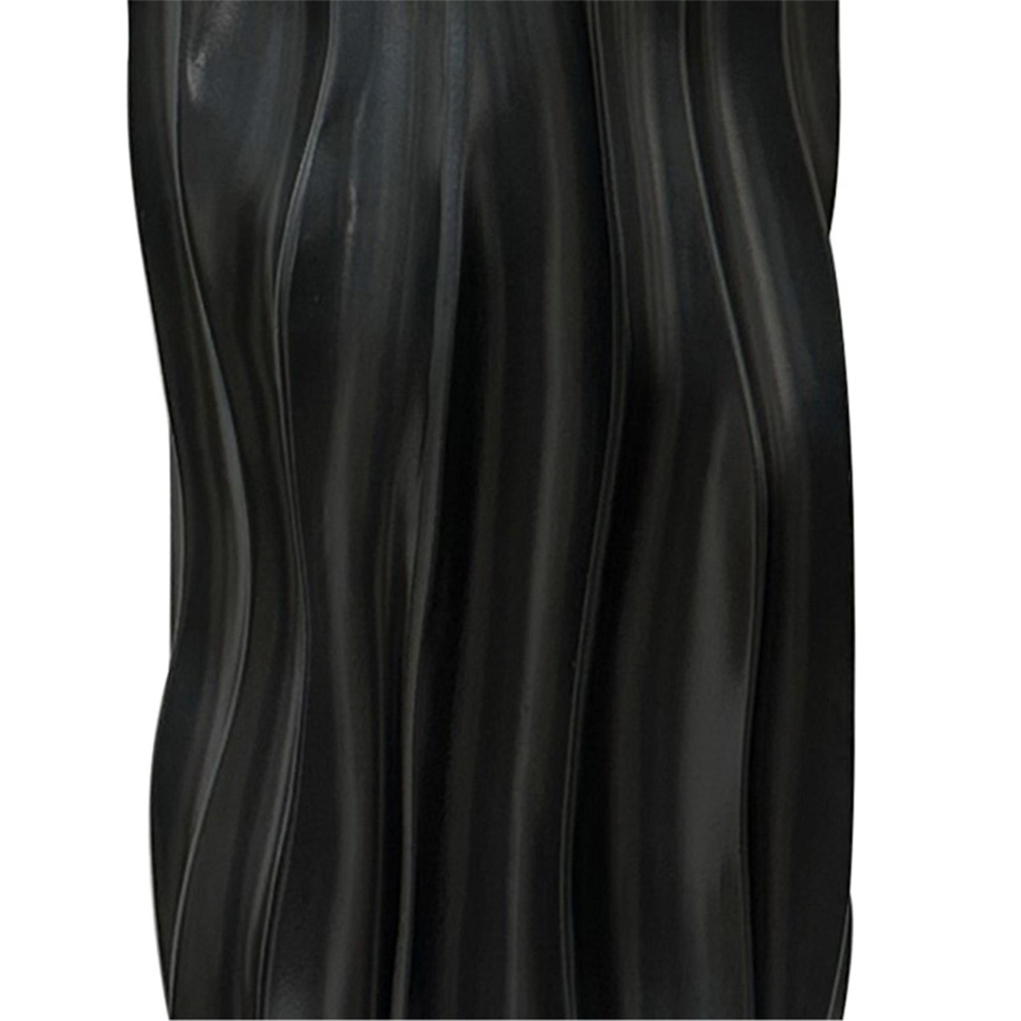 Vase - Pearl Grey - Ridges Design - Polyresin - Small