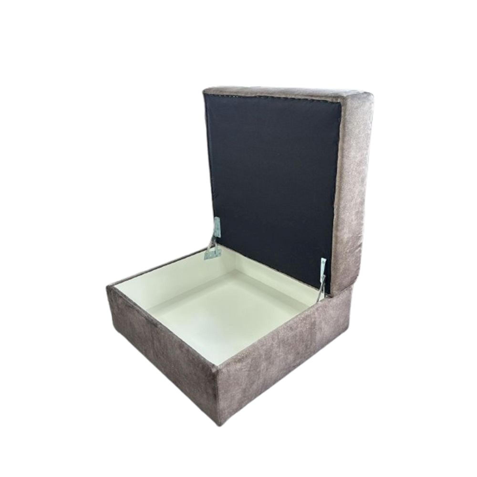 Serena Storage Footstool - Mocha Brown Fabric