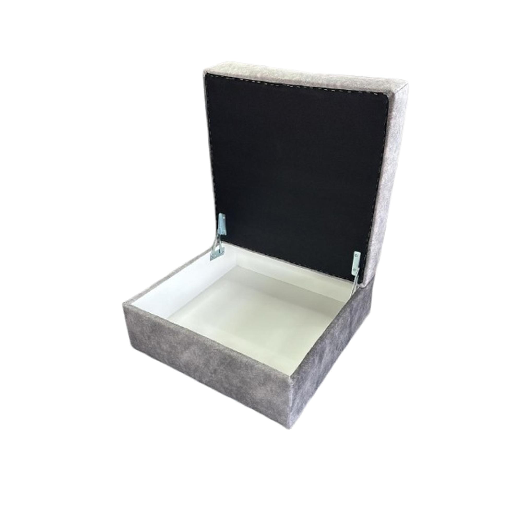 Serena Storage Footstool - Silver Grey Fabric
