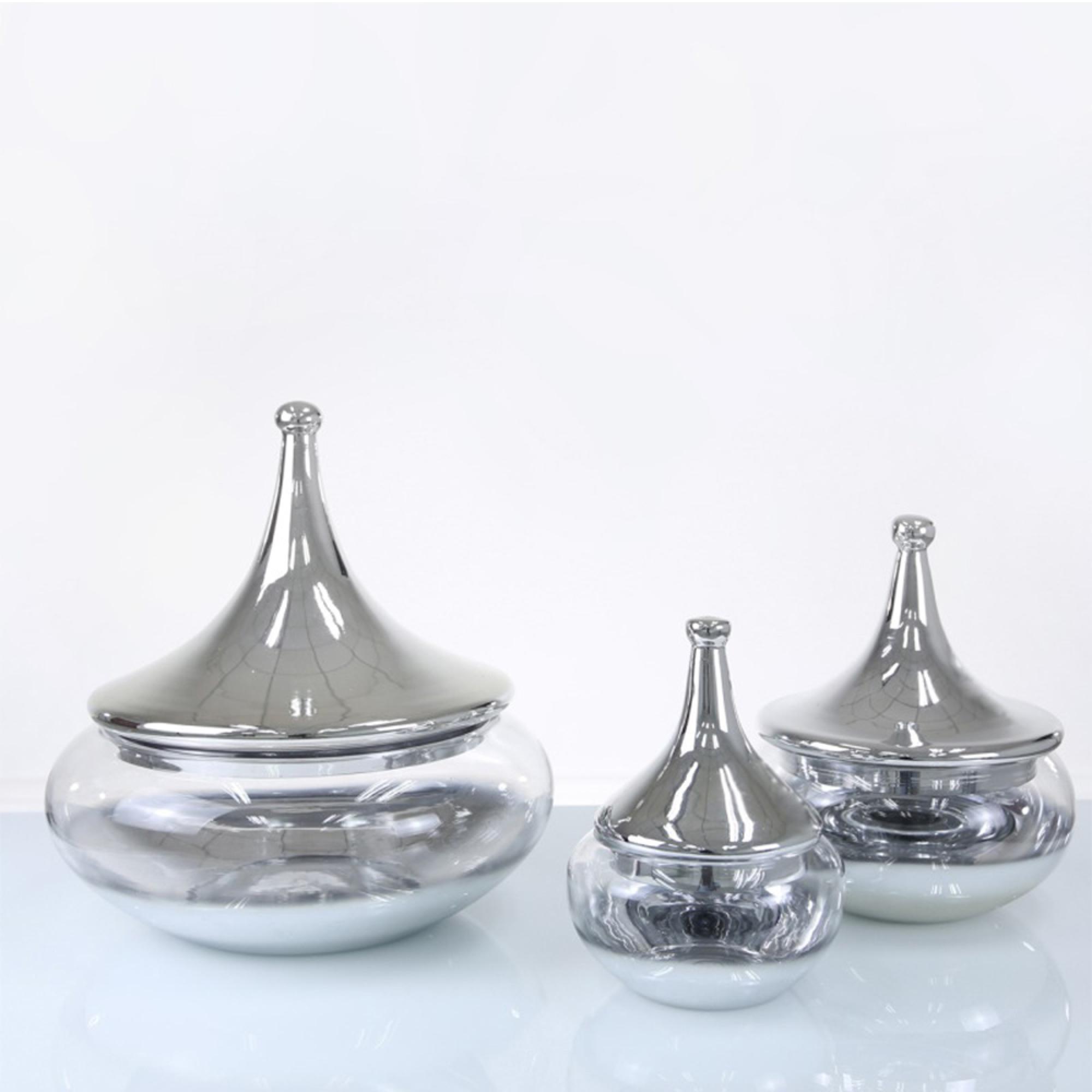 Vase - Silver - Clear Glass