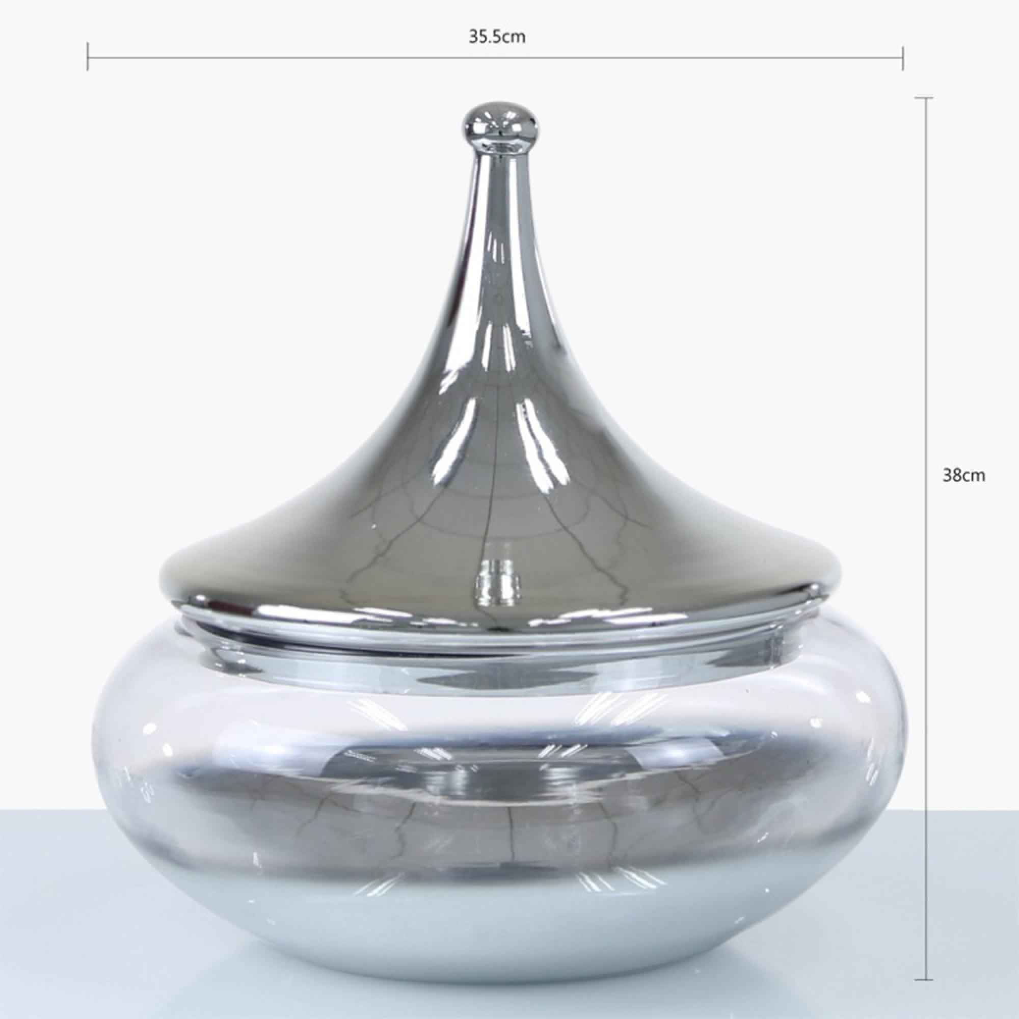 Vase - Silver - Clear Glass