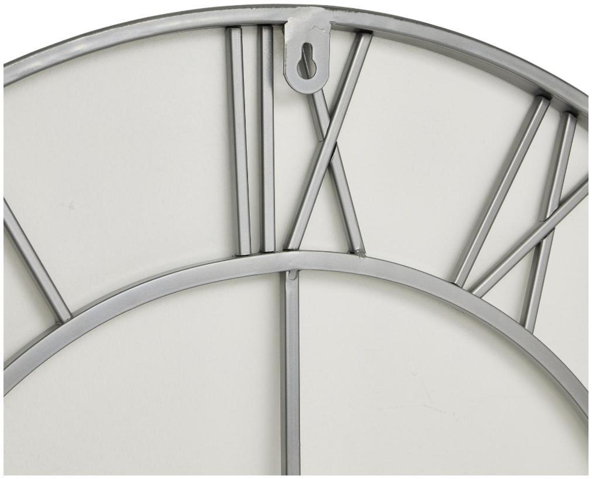 Skeleton Wall Clock - Silver Metal - 70cm x 70cm