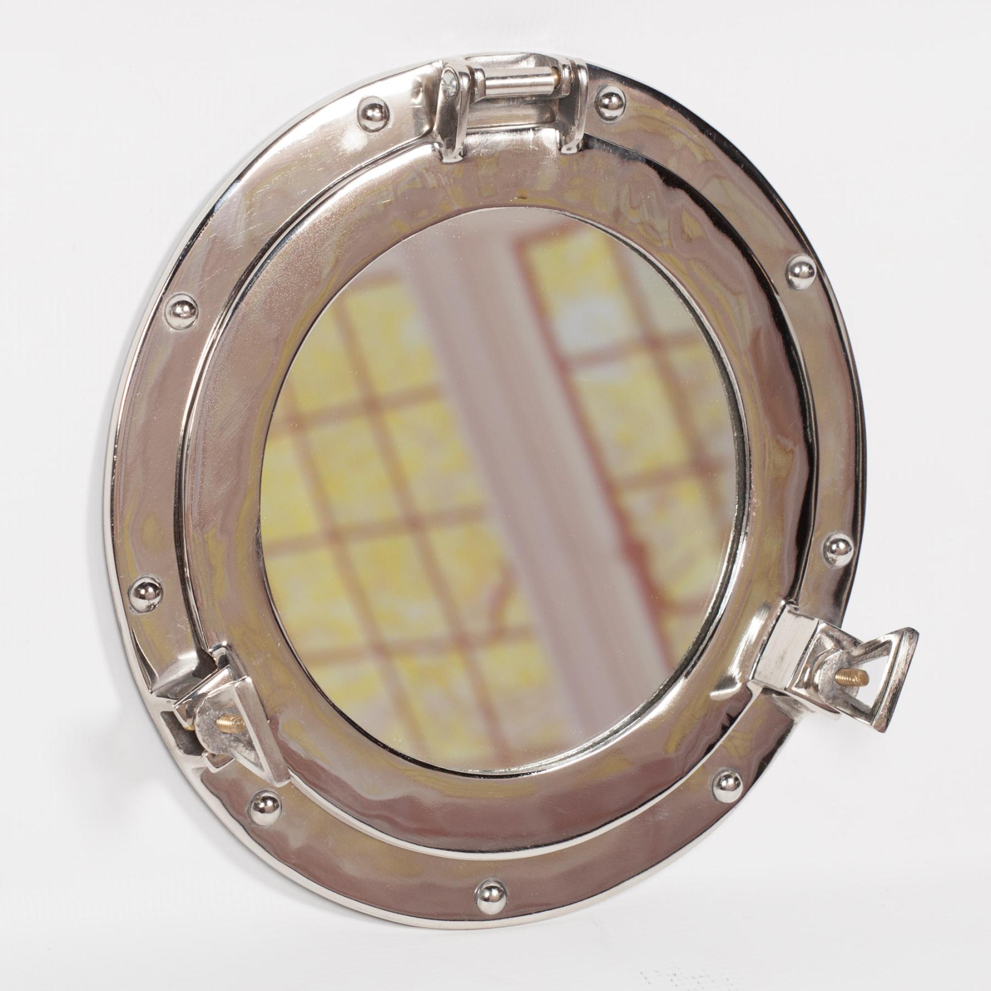 Port Hole Mirror - Silver - Polished - Round - 28.5cm x 28.5cm