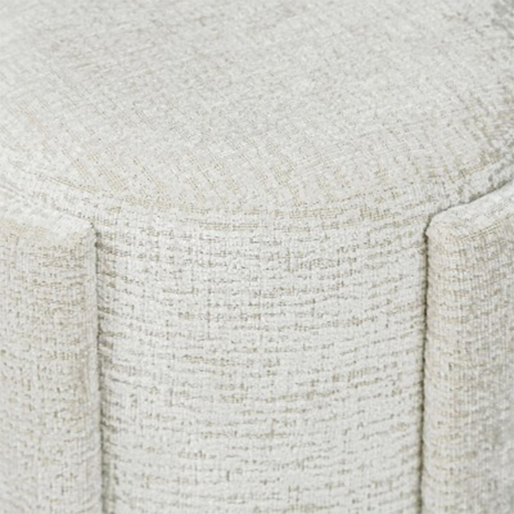 Footstool - Round - Taupe Chenille Fabric - Small