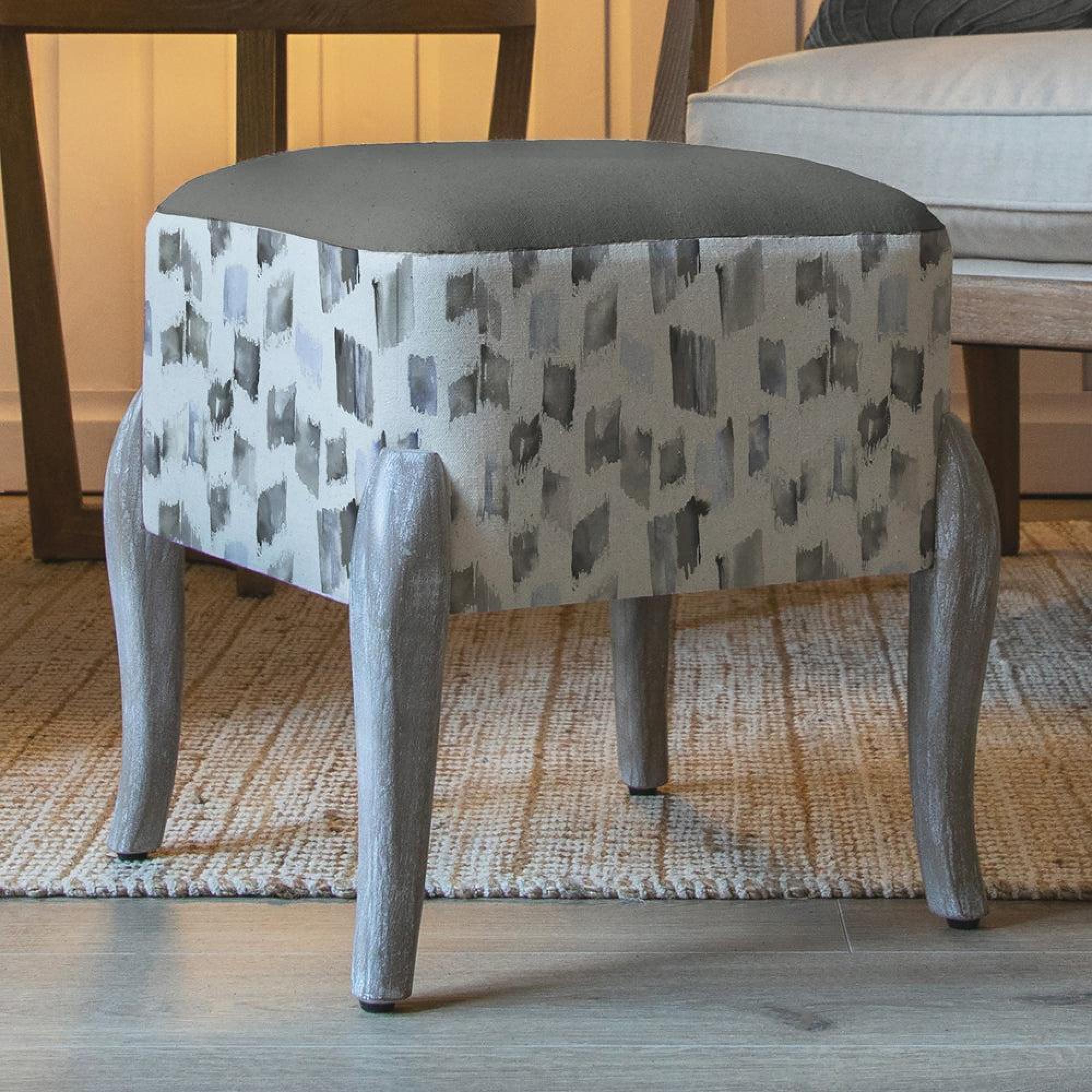 Arwen Ralf Footstool - Frost - Printed