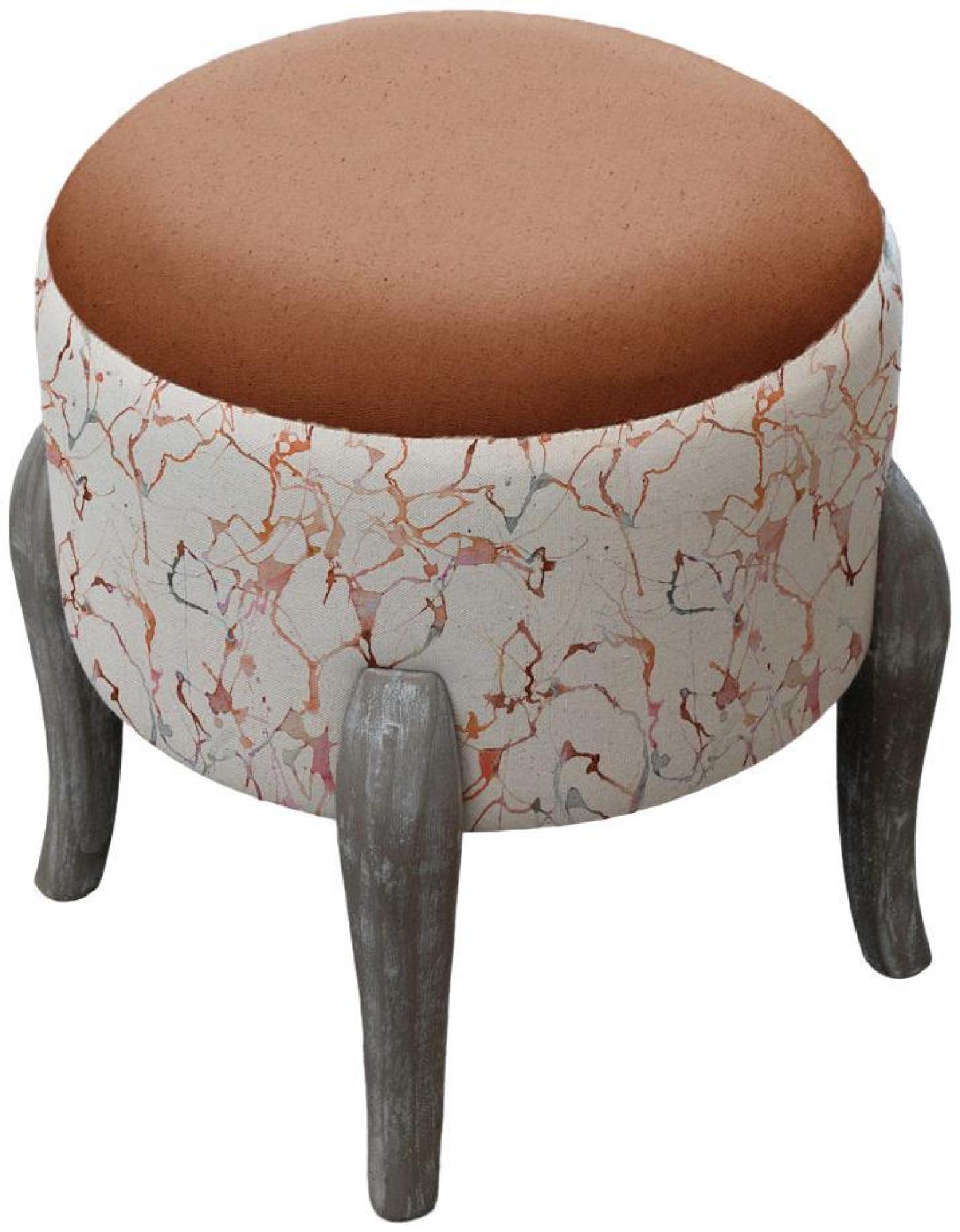 Carrara Finn Footstool - Rosewater - Printed