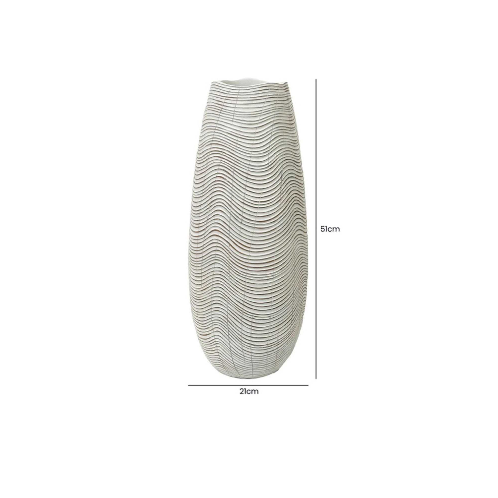 Vase - White and Brown - Polyresin